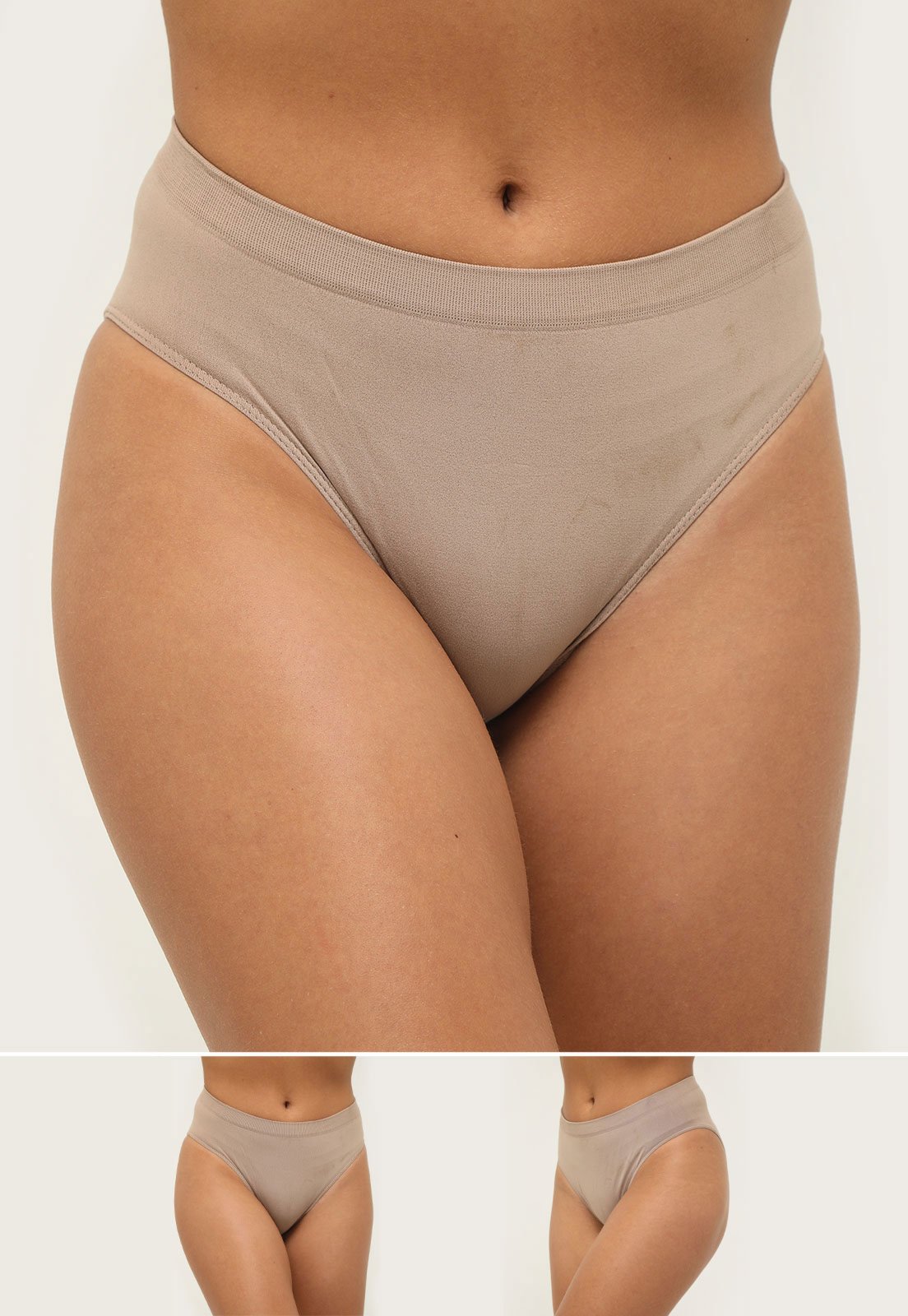Vista 2 Kit 2pçs Calcinha Trifil Hot Pant Sem Costura bege TRIFIL bege