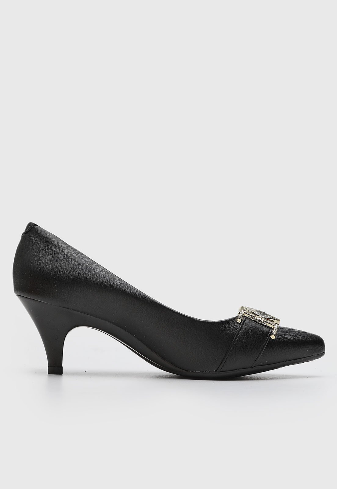 Vista 3 Scarpin Feminino Beira Rio Bico Fino Detalhe Metálico preto BEIRA RIO preto