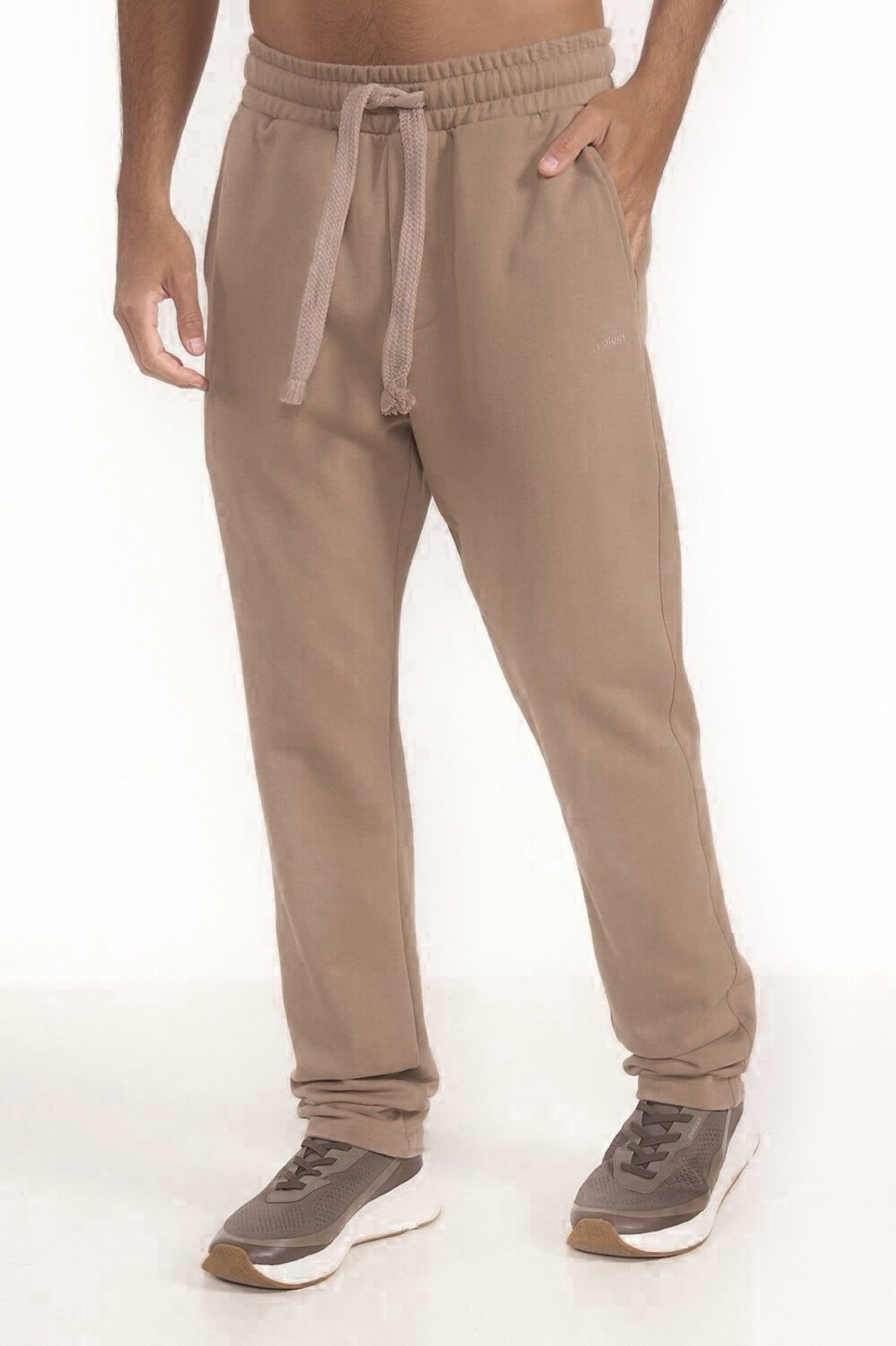Calça Jogger Moletom Cós Com Elástico Colcci Bege Sand Castle