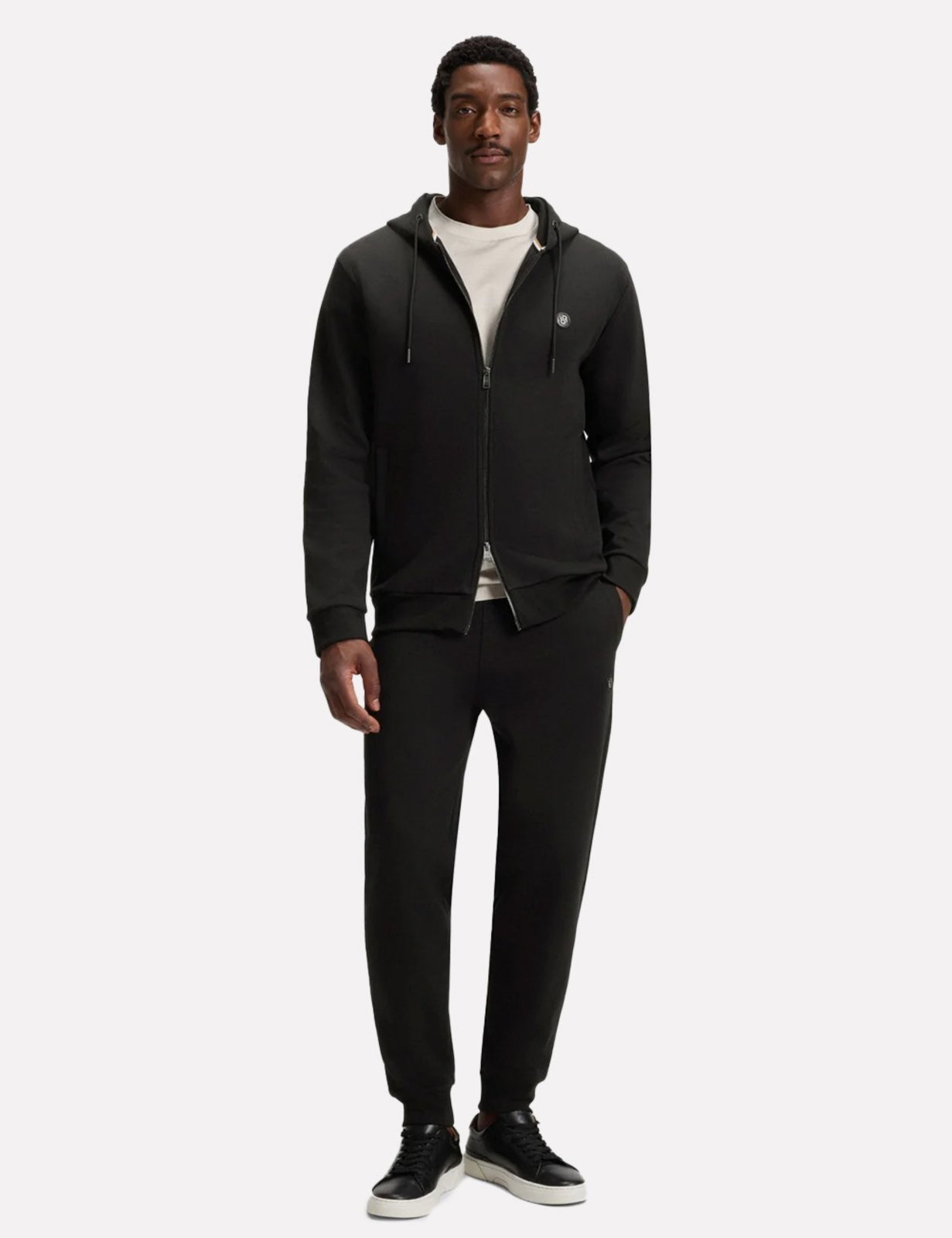 Vista 3 Calça Hugo Boss Masculina Moletom Regular C-Locsin 01 Preta preto Hugo Boss preto
