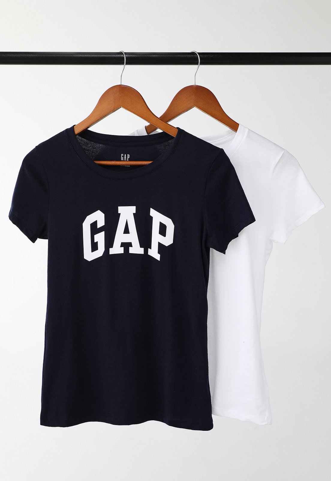 Kit 2pçs Camiseta GAP Slim Logo Azul-Marinho