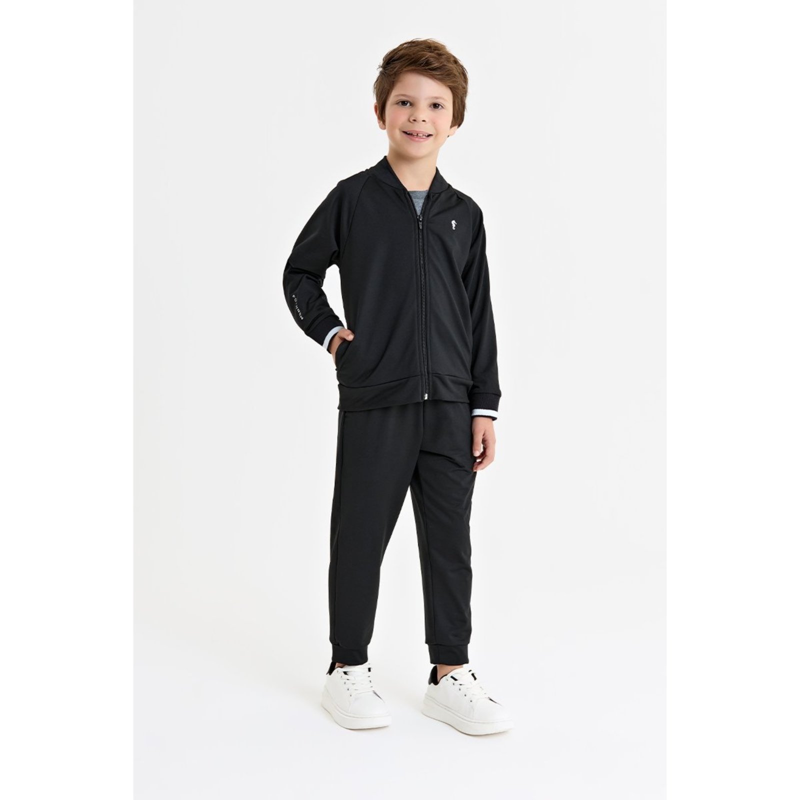 Infantil - Conjunto Masculino com Jaqueta e Calça em Helanca Confortável