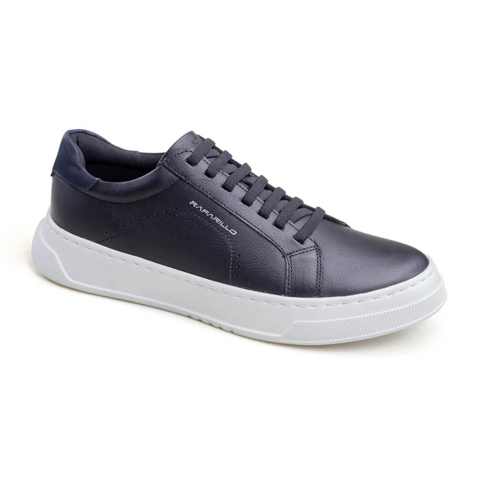 Sapatênis Masculino Max Light Couro Rafarillo com Cadarço - Off White - 39 Preto