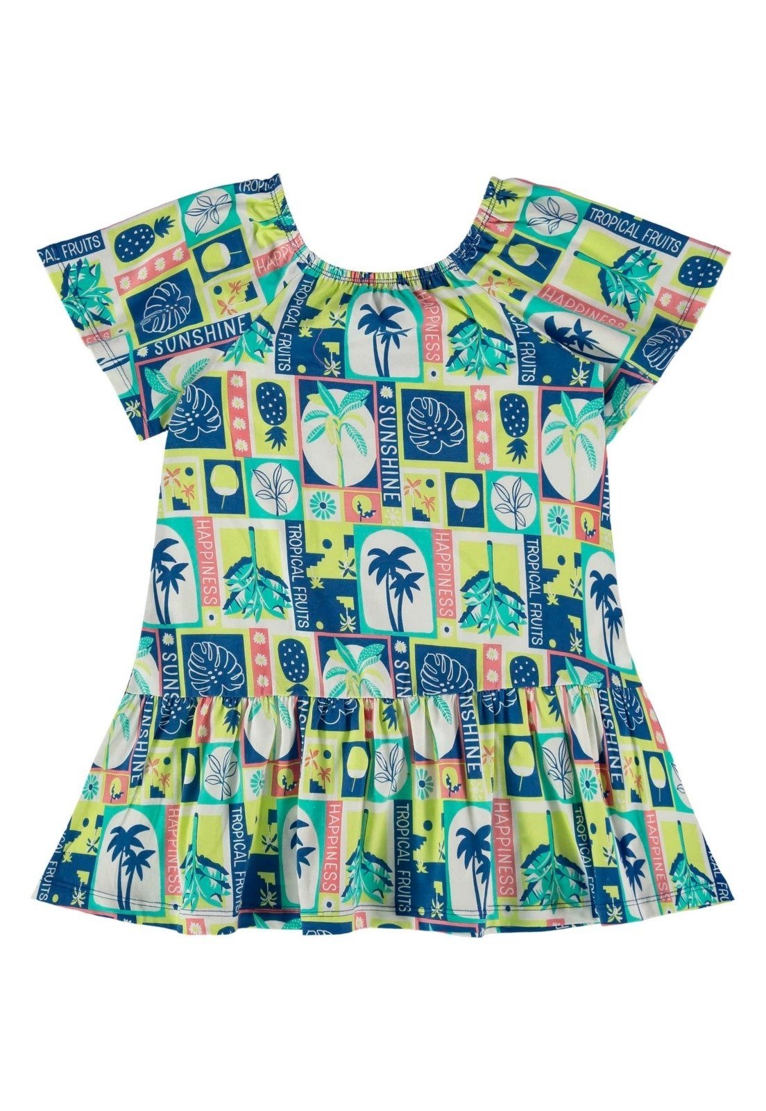 Infantil - Vestido Estampado para Menina Bee Loop Azul