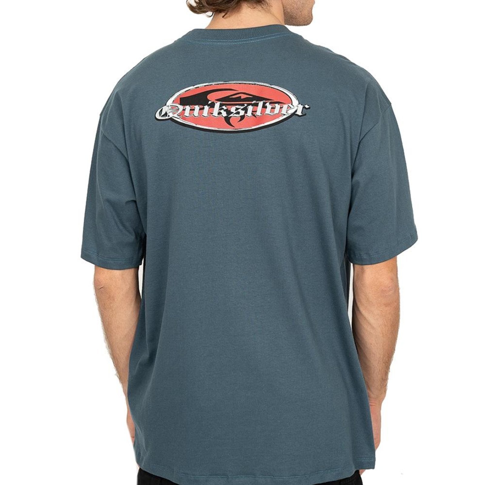 Camiseta Quiksilver Chrome Oldenglish Over SM26 Azul Escuro