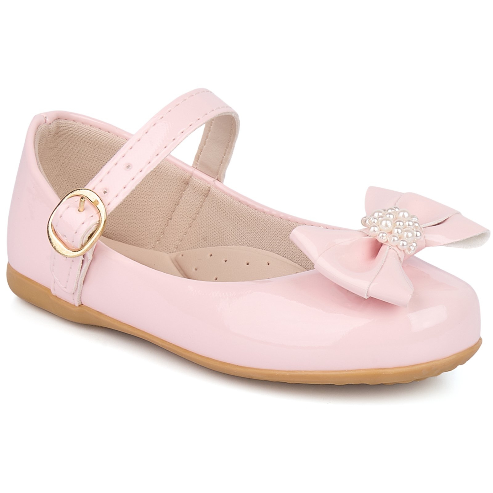 Infantil - Sapatilha Feminina Menina laço com Pérolas 1009 - Rosa