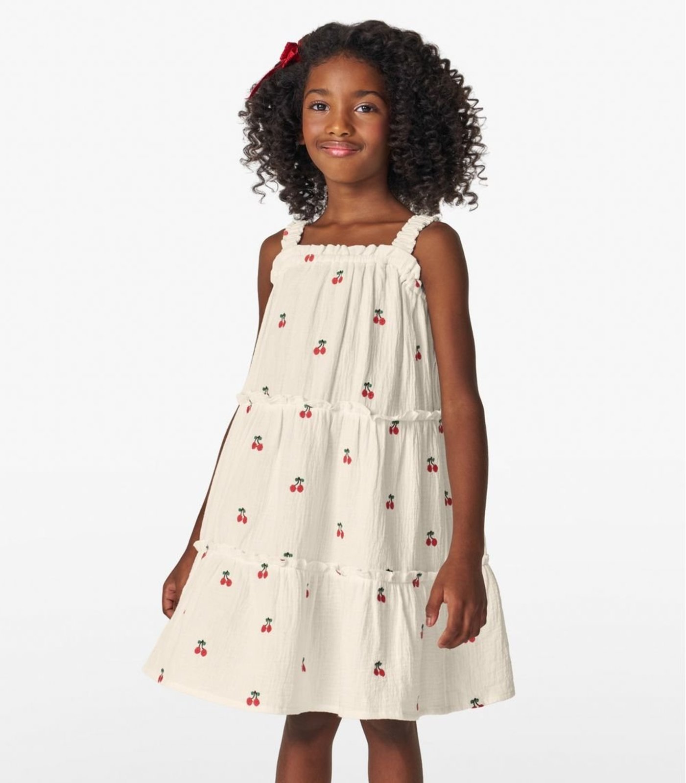 Infantil - Vestido em Gaze Bordada Trick Nick Bege