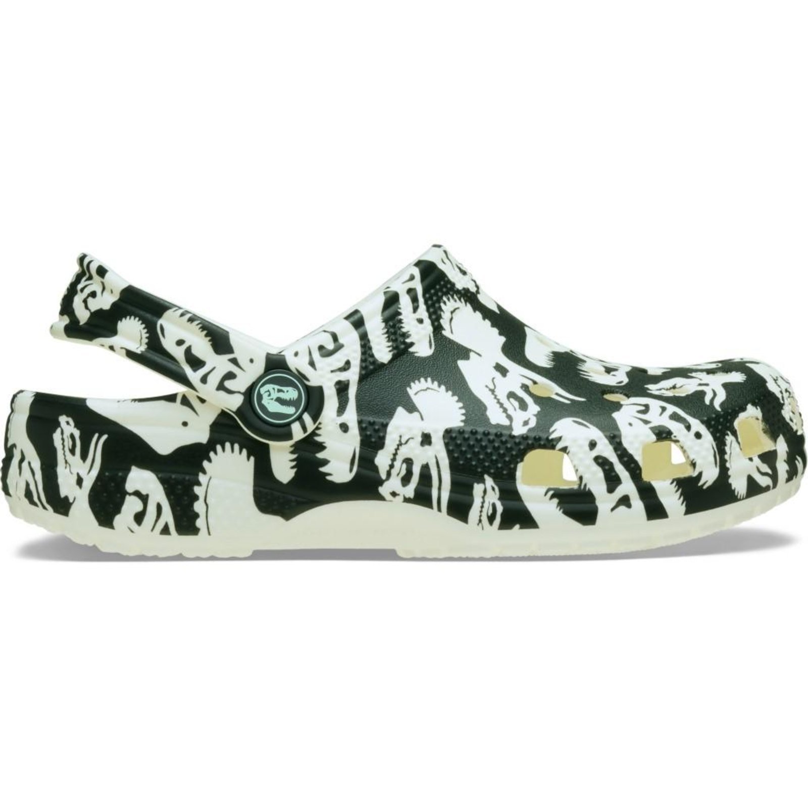 Infantil – Sandália Crocs Classic Glow Dino Clog T Glow Green Branco