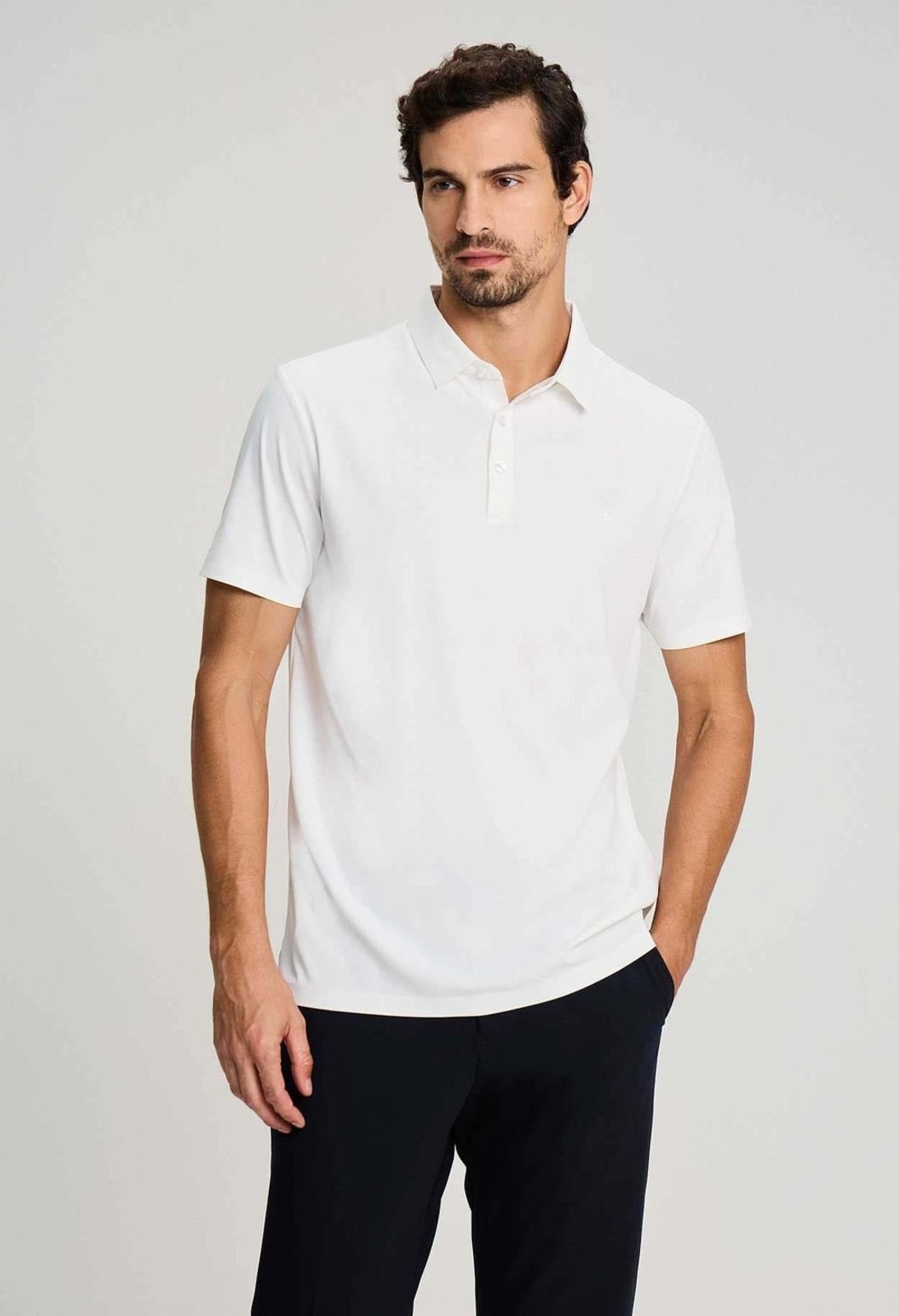 POLO DOCTHOS SLIM MANGA CURTA TEXTURIZADA TECH Polo Docthos Slim Manga Curta Texturizada Tech 001 Branco G