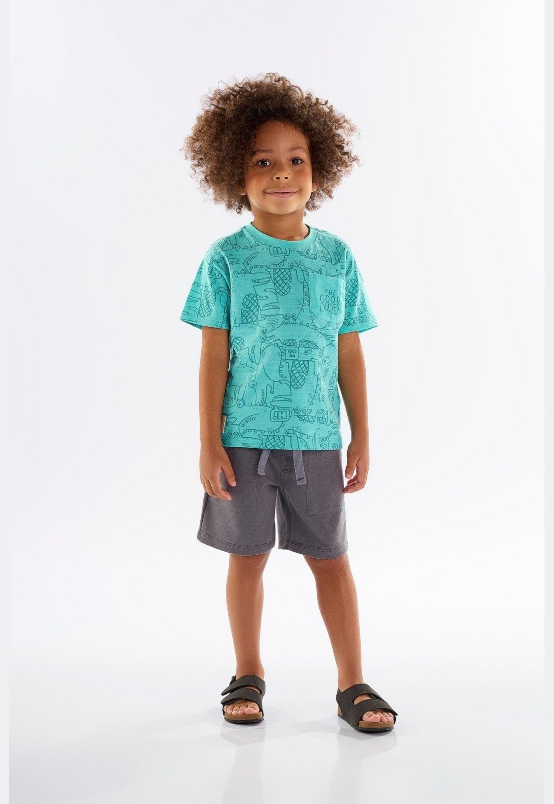 Infantil - Conjunto para Menino com Camiseta e Bermuda Up Baby Azul