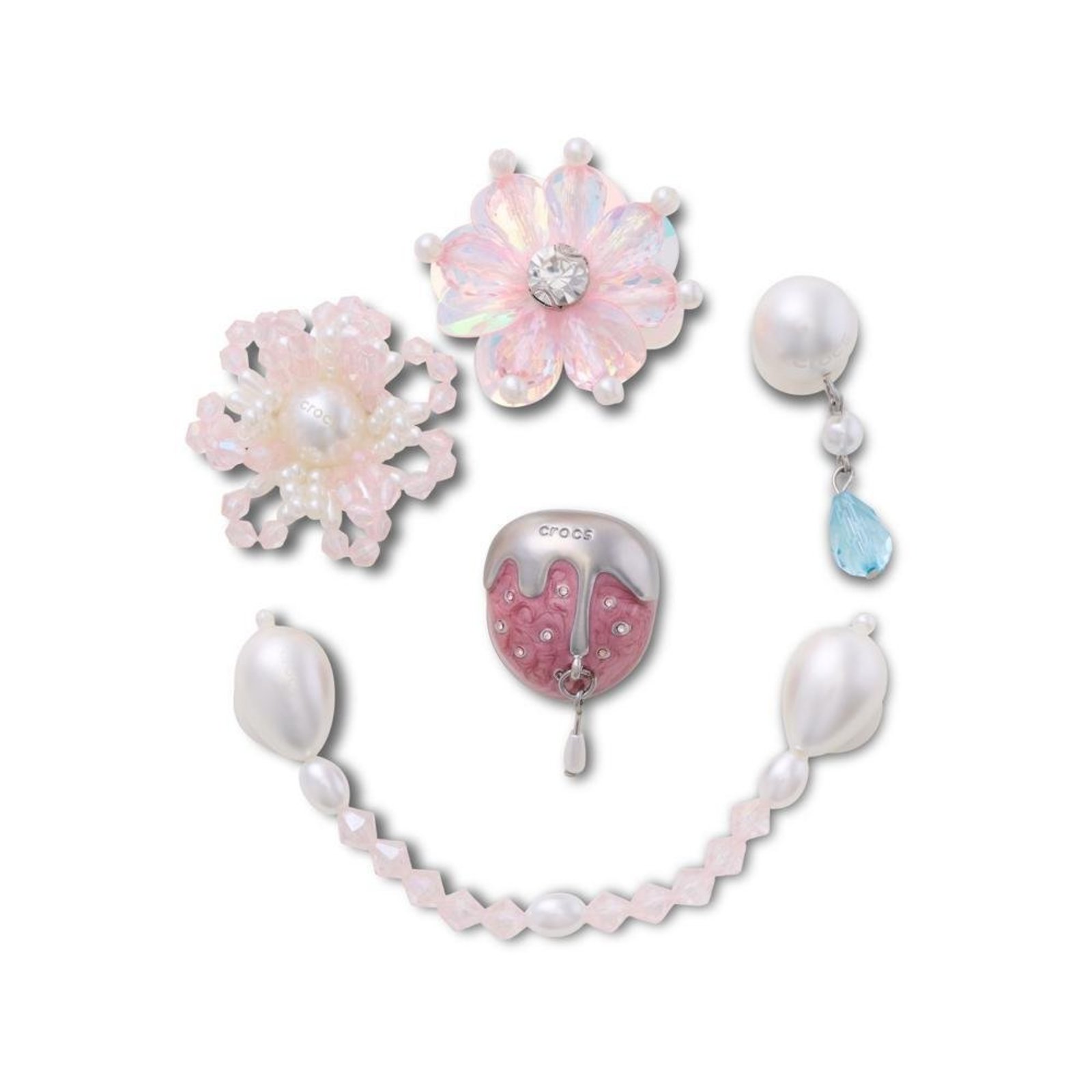 Infantil - Jibbitz™ Morango Encantado Pack com 5 Peças Único Branco