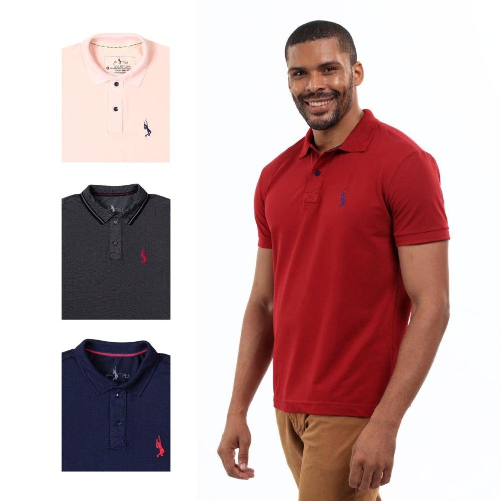 Kit 4 Camisa Polo Lisa Casual Elegante Ocasiões
