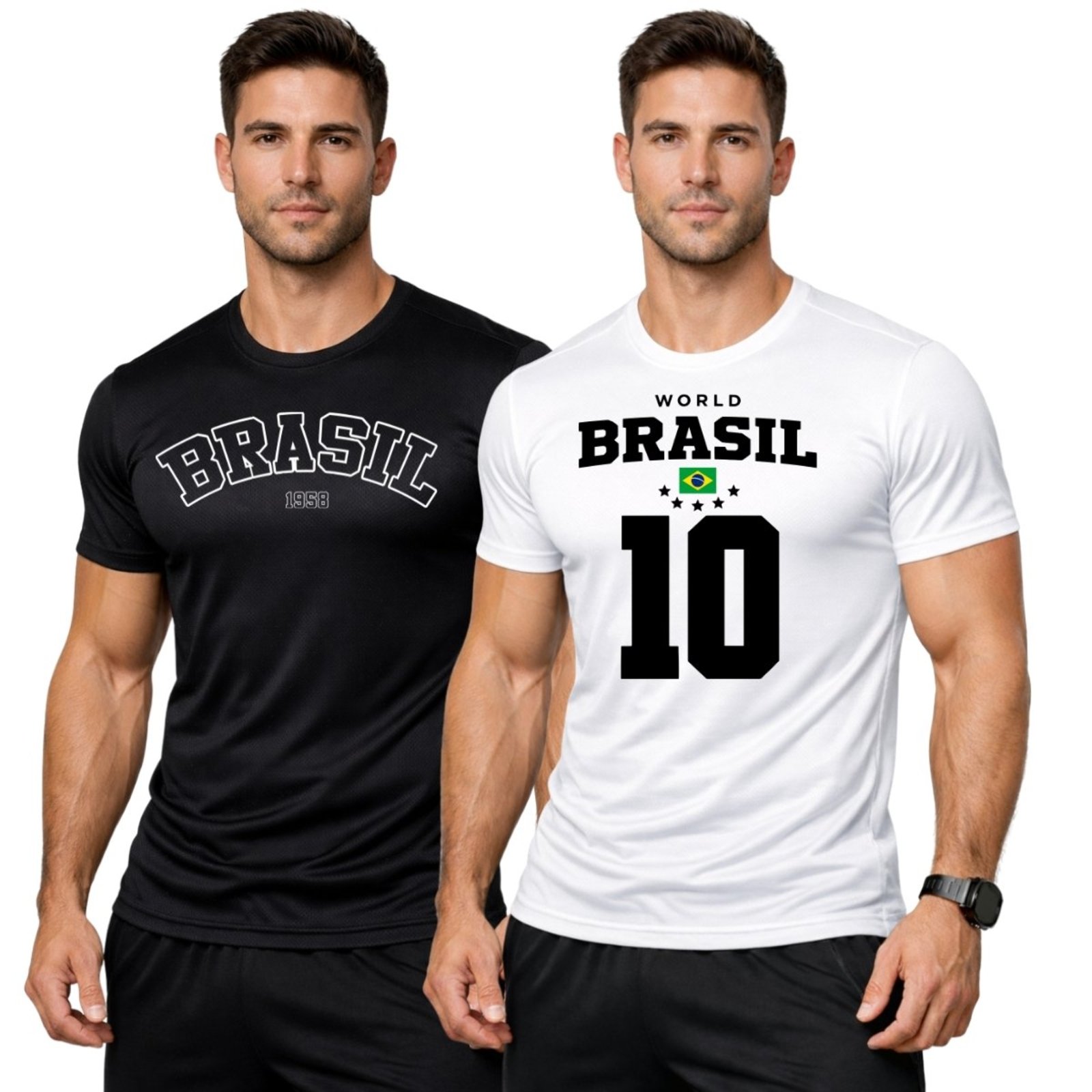 Kit 2 Camiseta Masculina Esportiva Dry Fit Camisa Gola Redonda Copa