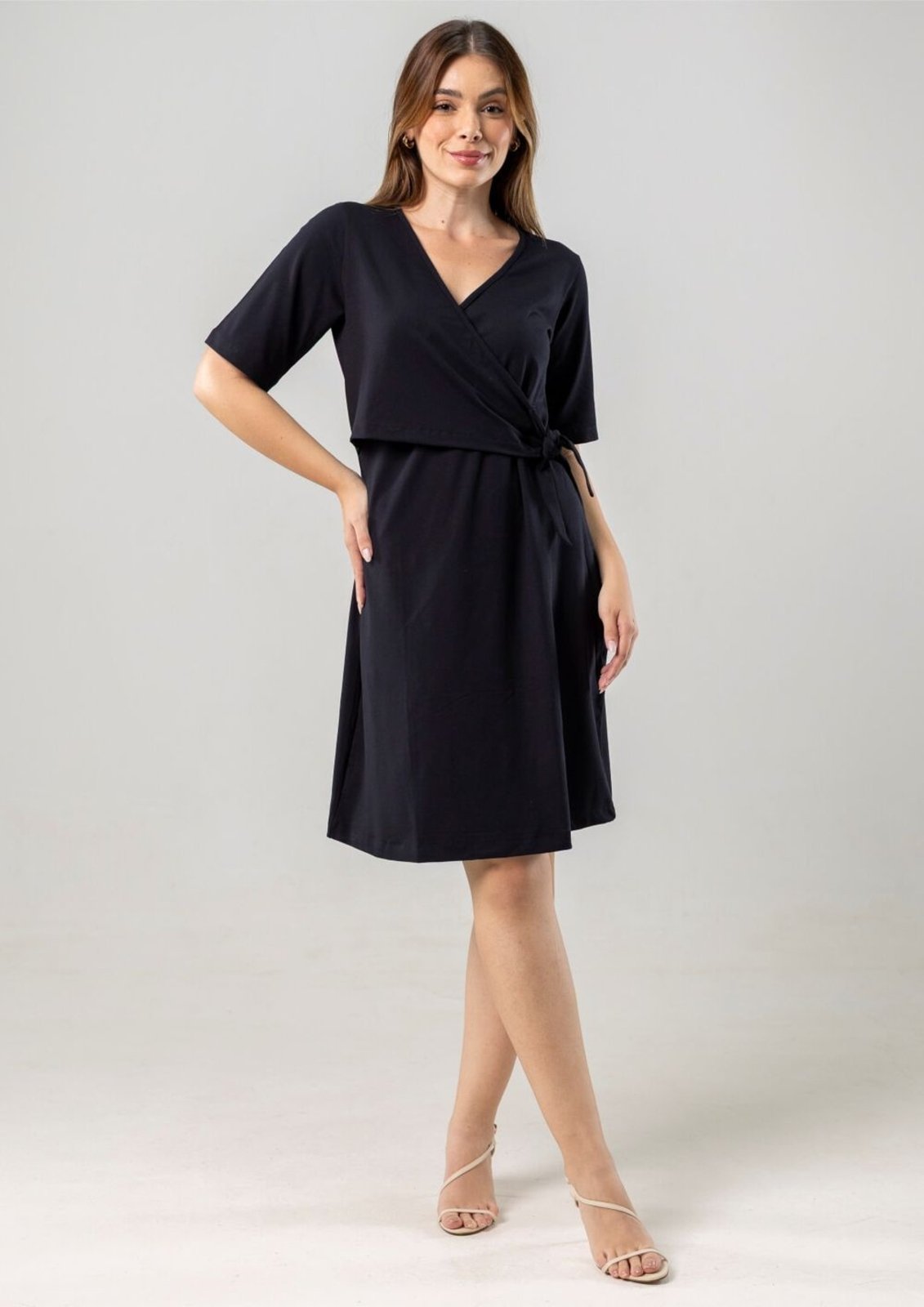 Vestido Pau a Pique Transpassado Básico Preto PRETO – P Pau a Pique