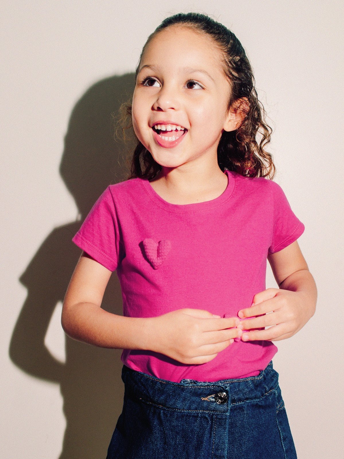 Infantil - Blusa Menina Bugbee em Meia Malha Love Colletion Coração 3D