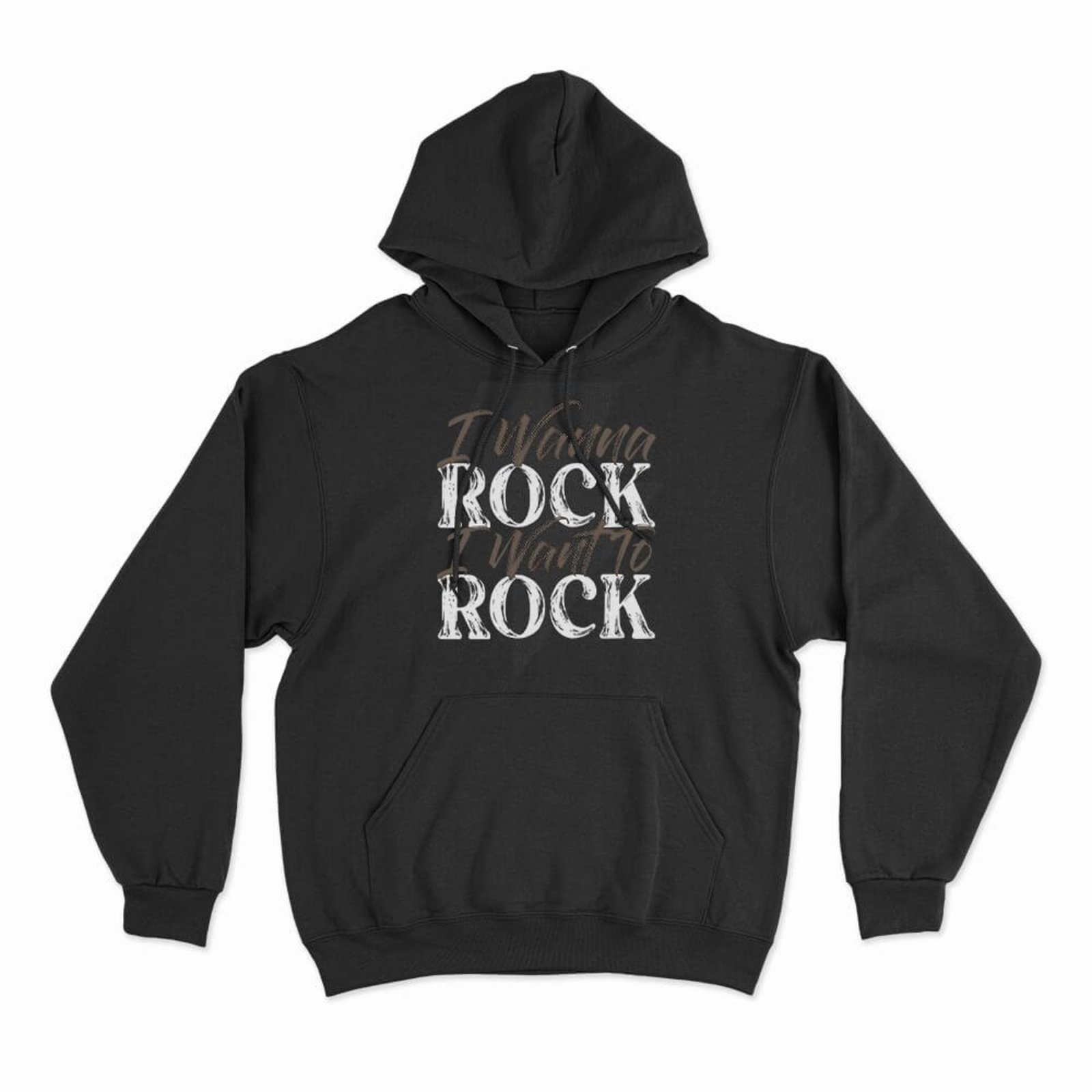 Moletom Com Capuz I Wanna Rock - Preto - Casual - Studio Geek