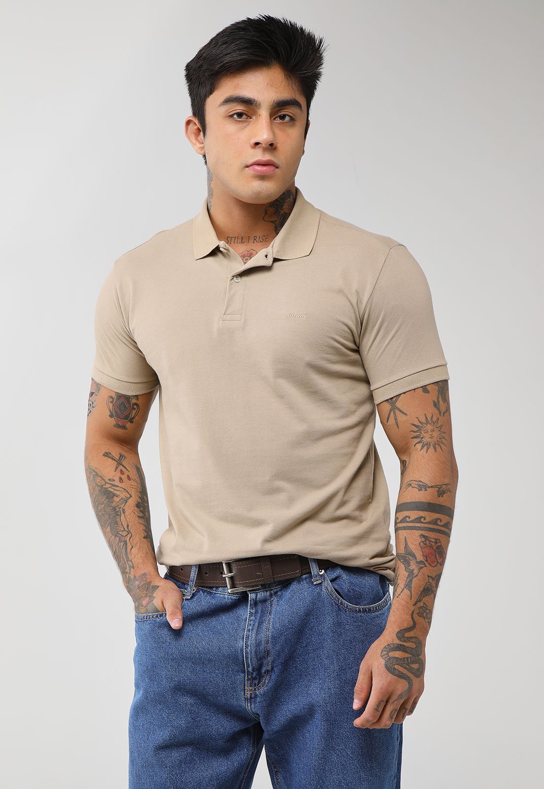 Polo Masculina Colcci Gola Polo Bege