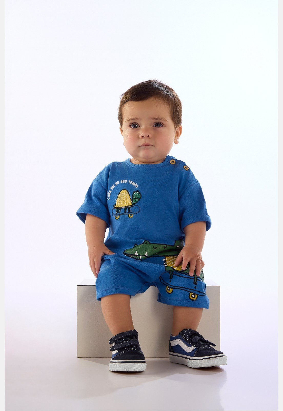 Infantil - Macaquinho Meia Malha Três e Já Azul