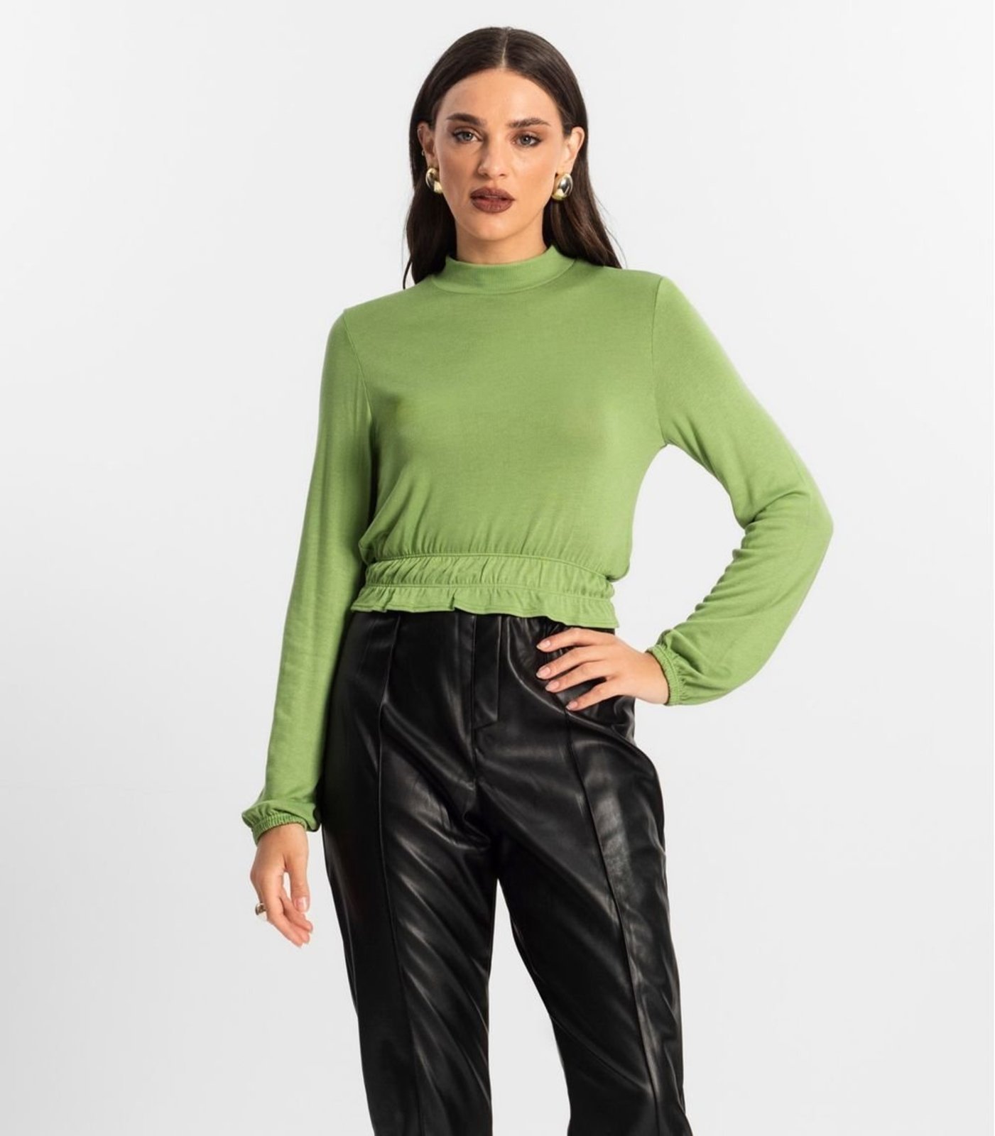 Blusa Feminina Tricot Manga Longa Endless Verde