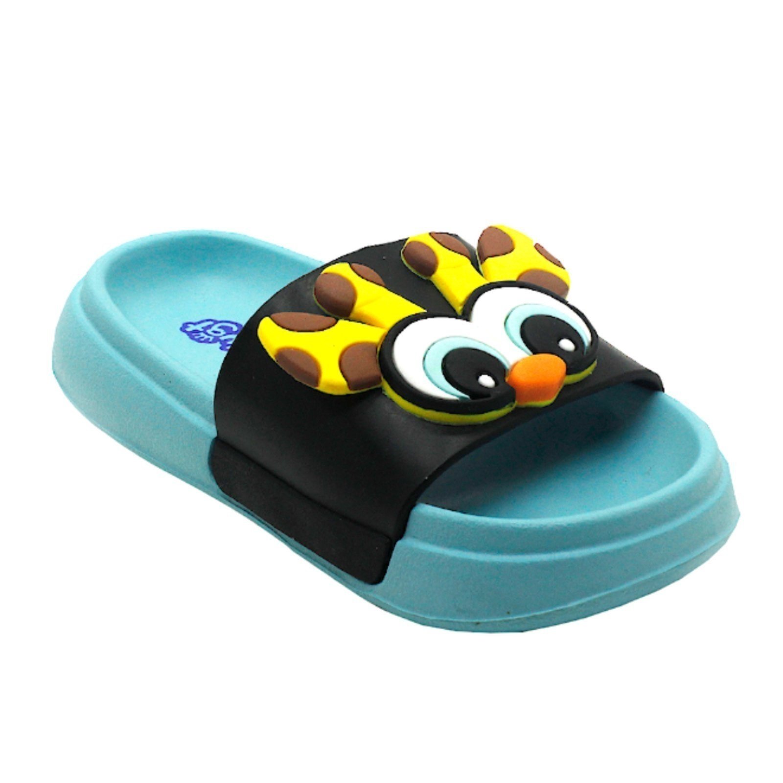 Infantil – Chinelo Slide Plugt Floquinho Girafa Azul e Preto Menino