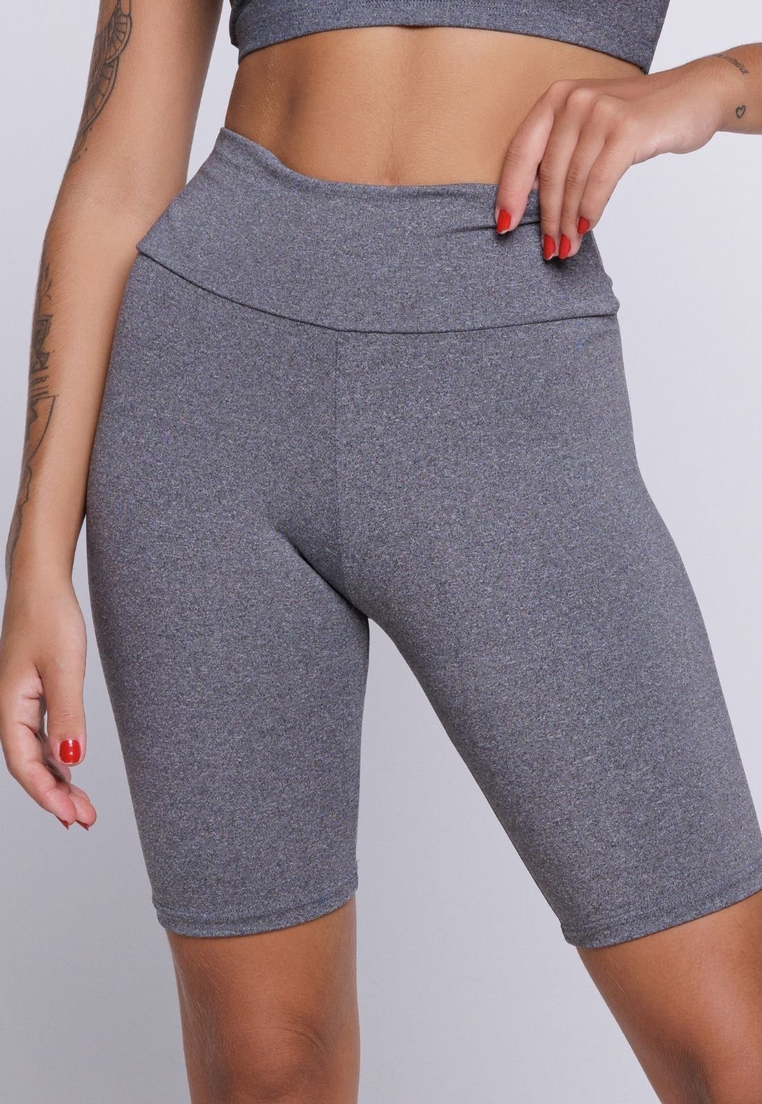 Vista 3 Bermuda Vekyo Legging Fitness cinza VEKYO cinza
