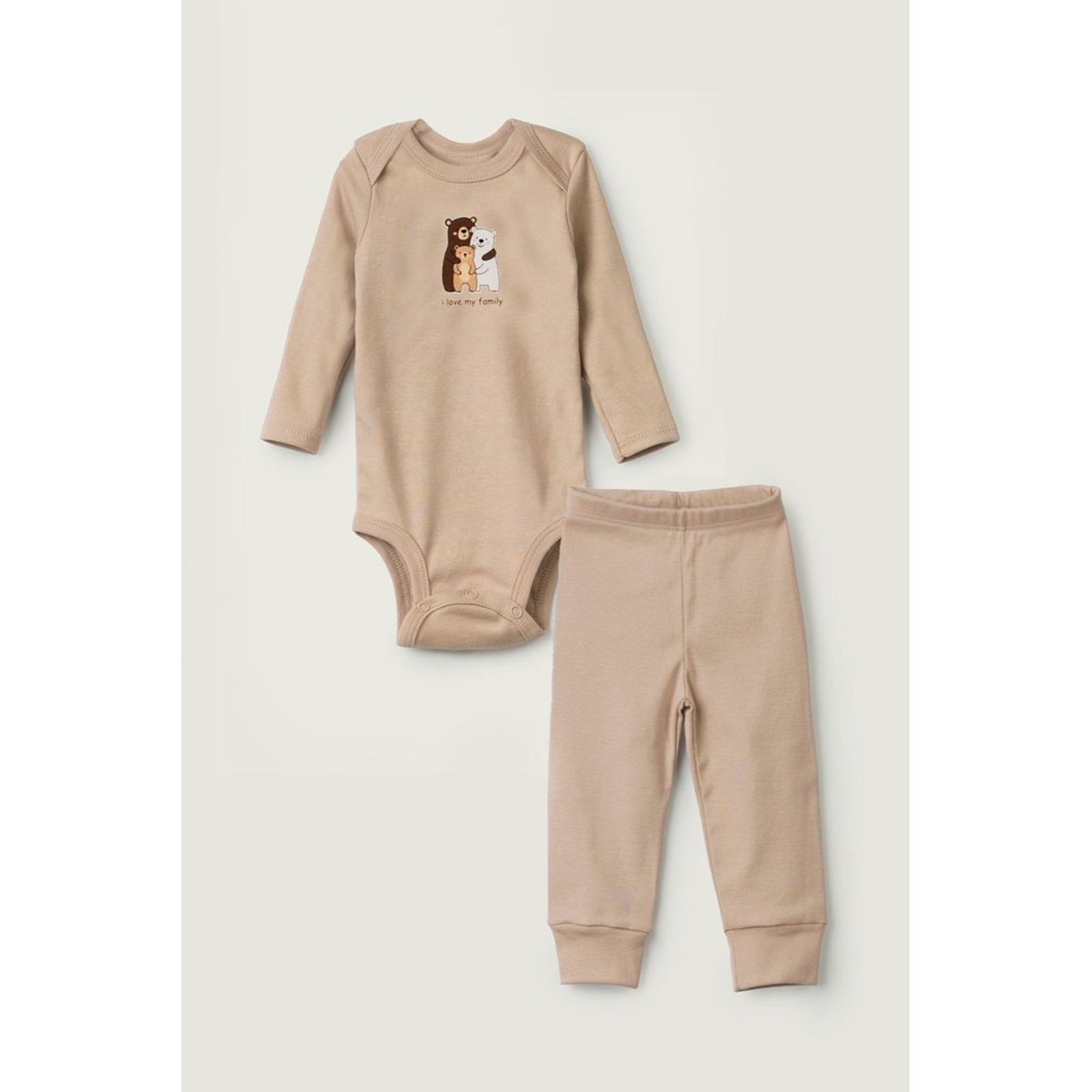 Infantil - Conjunto Body Longo e Calça do Papai Areia Bear Family