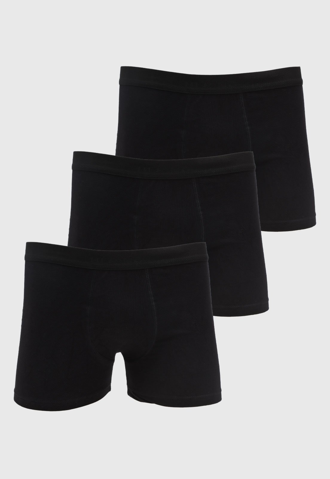 Kit Cueca Boxer Masculina Hering 3 Peças Preta