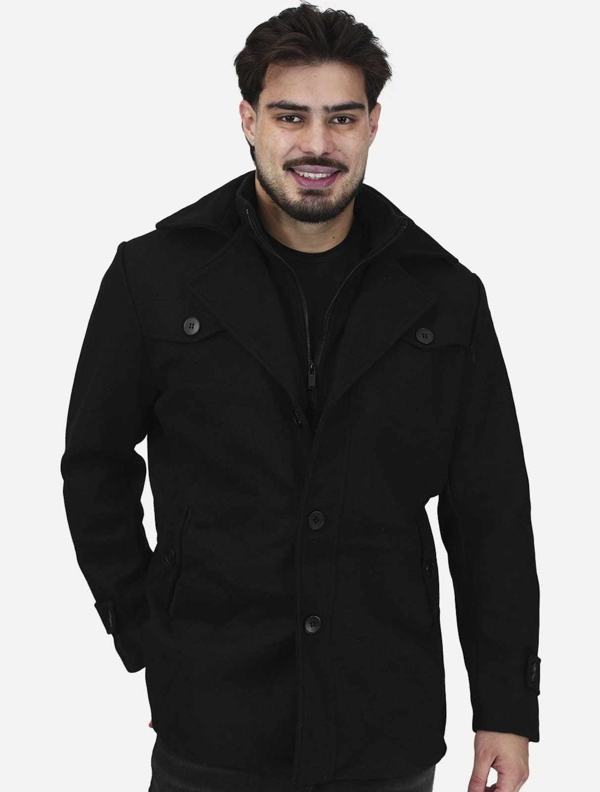 Casaco Dixen Blazer Gola Removível Preto