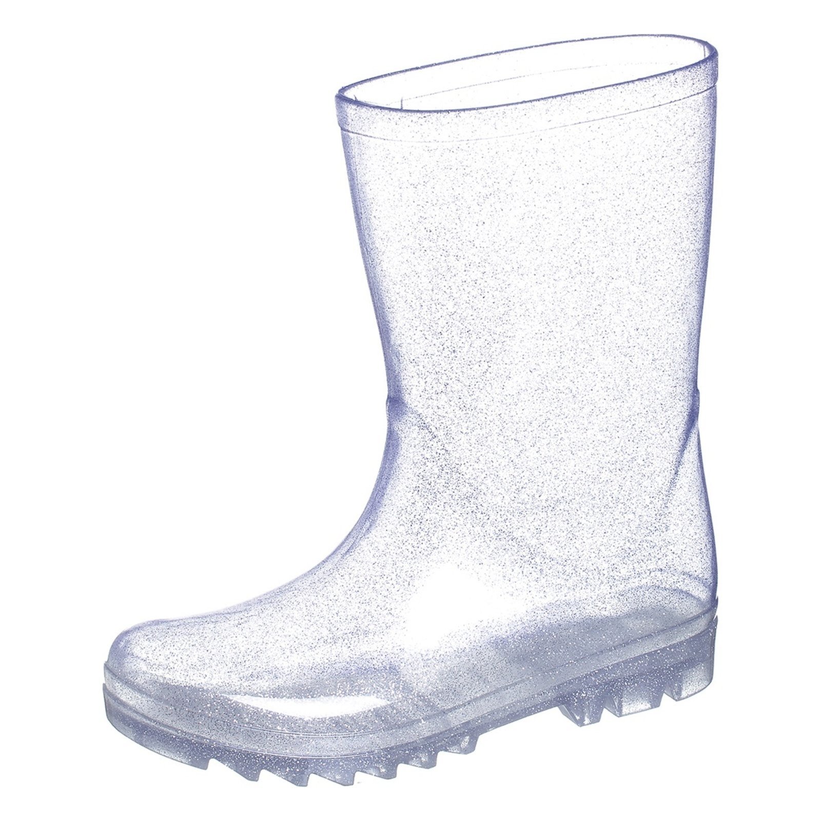 Infantil – Galocha Bota Kimimo Emborrachada Para Meninas Impermeável Glitter Prata