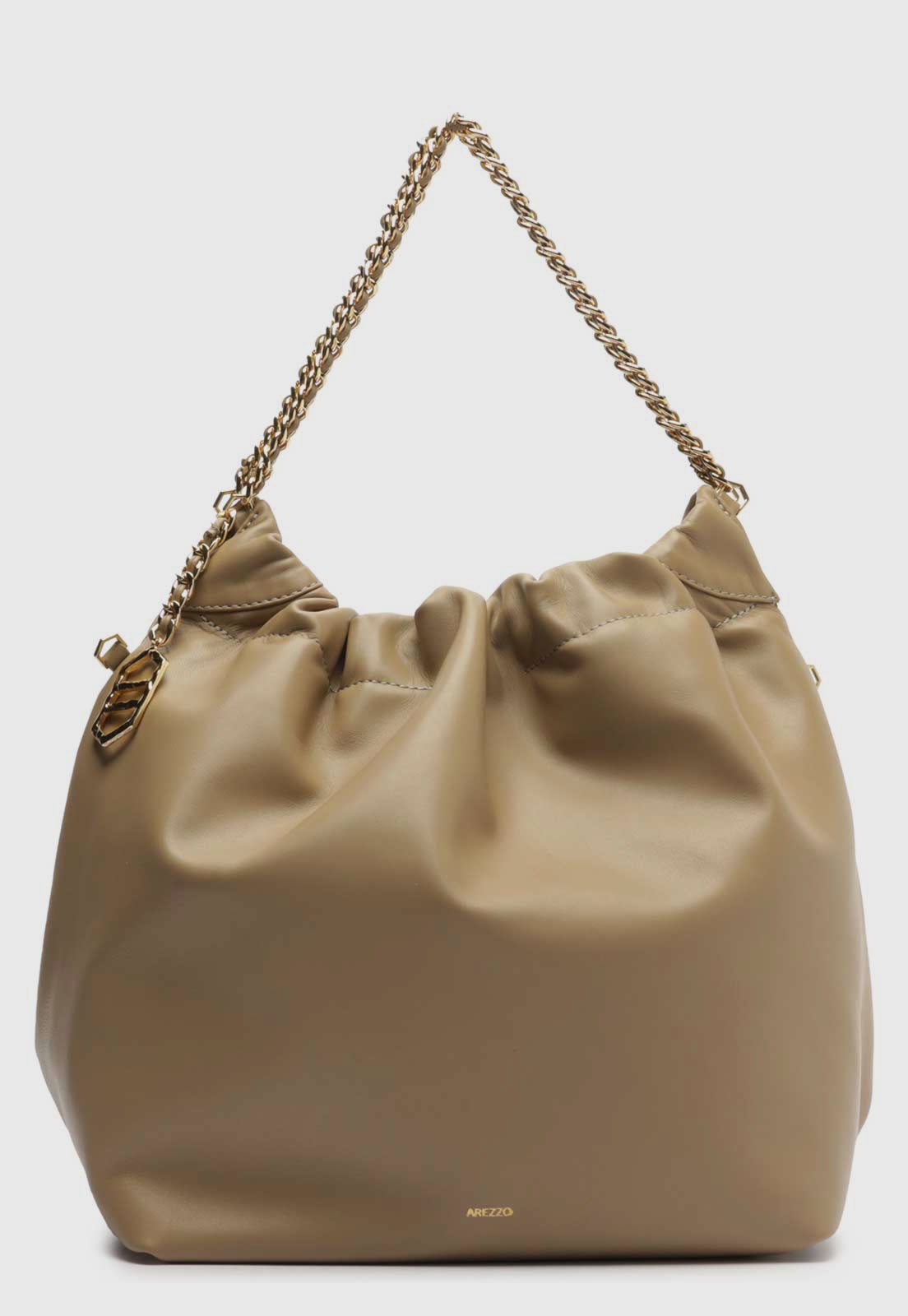 Bolsa Tiracolo Feminina Arezzo Hobo Alça Dupla Bege