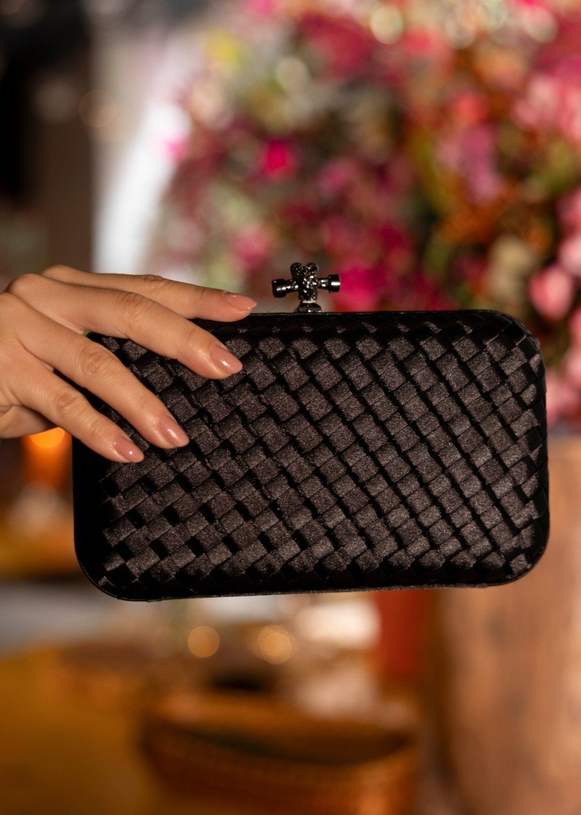 Bolsa Clutch Festa Trançado Preto