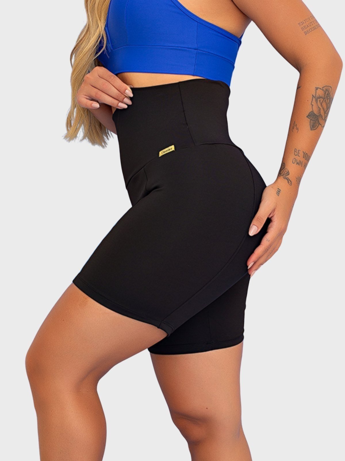 Short Fitness Tarelles Bermuda Cintura Alta Compressão Preto