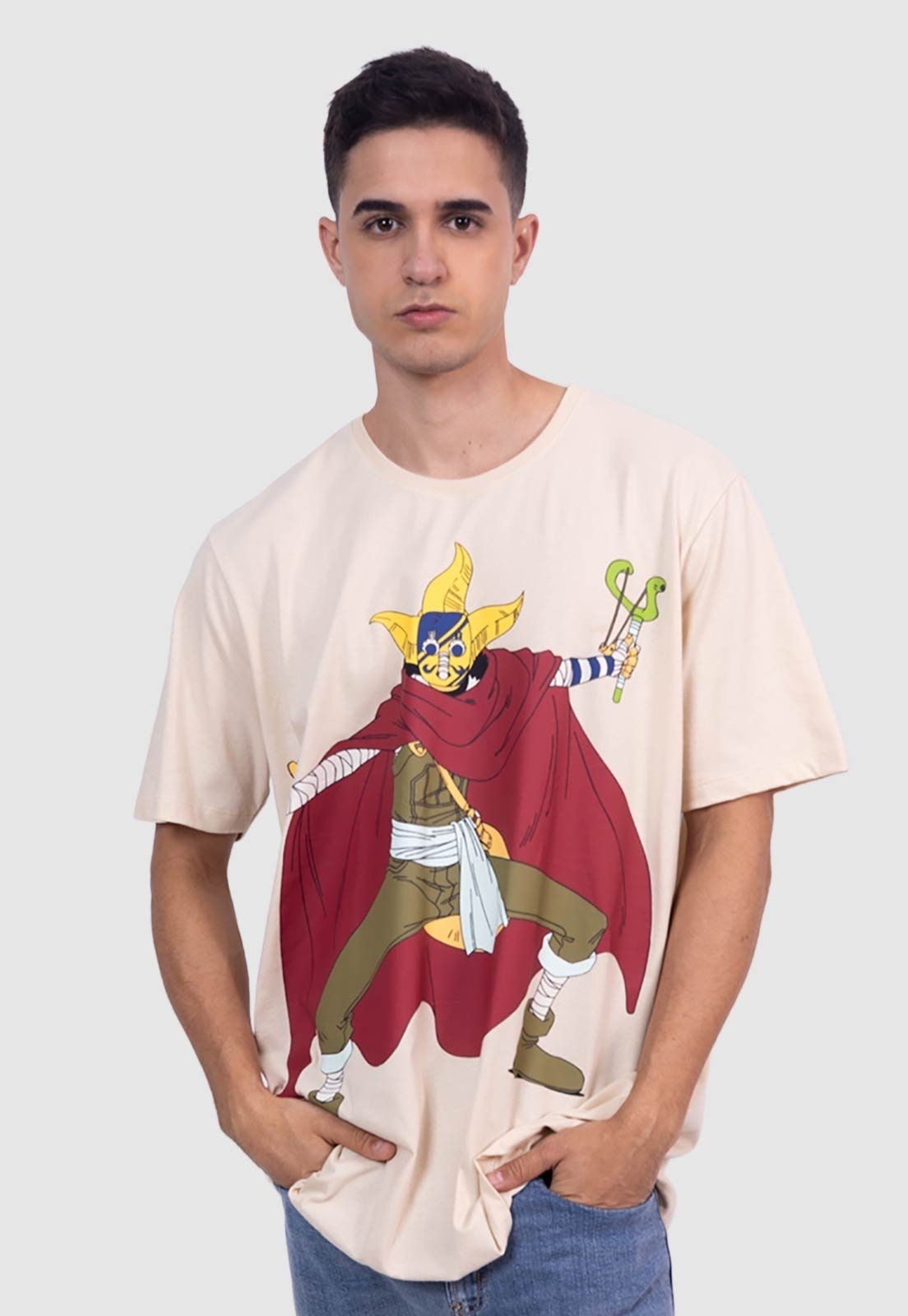 Camiseta Piticas One Piece Wanted Sogeking Areia