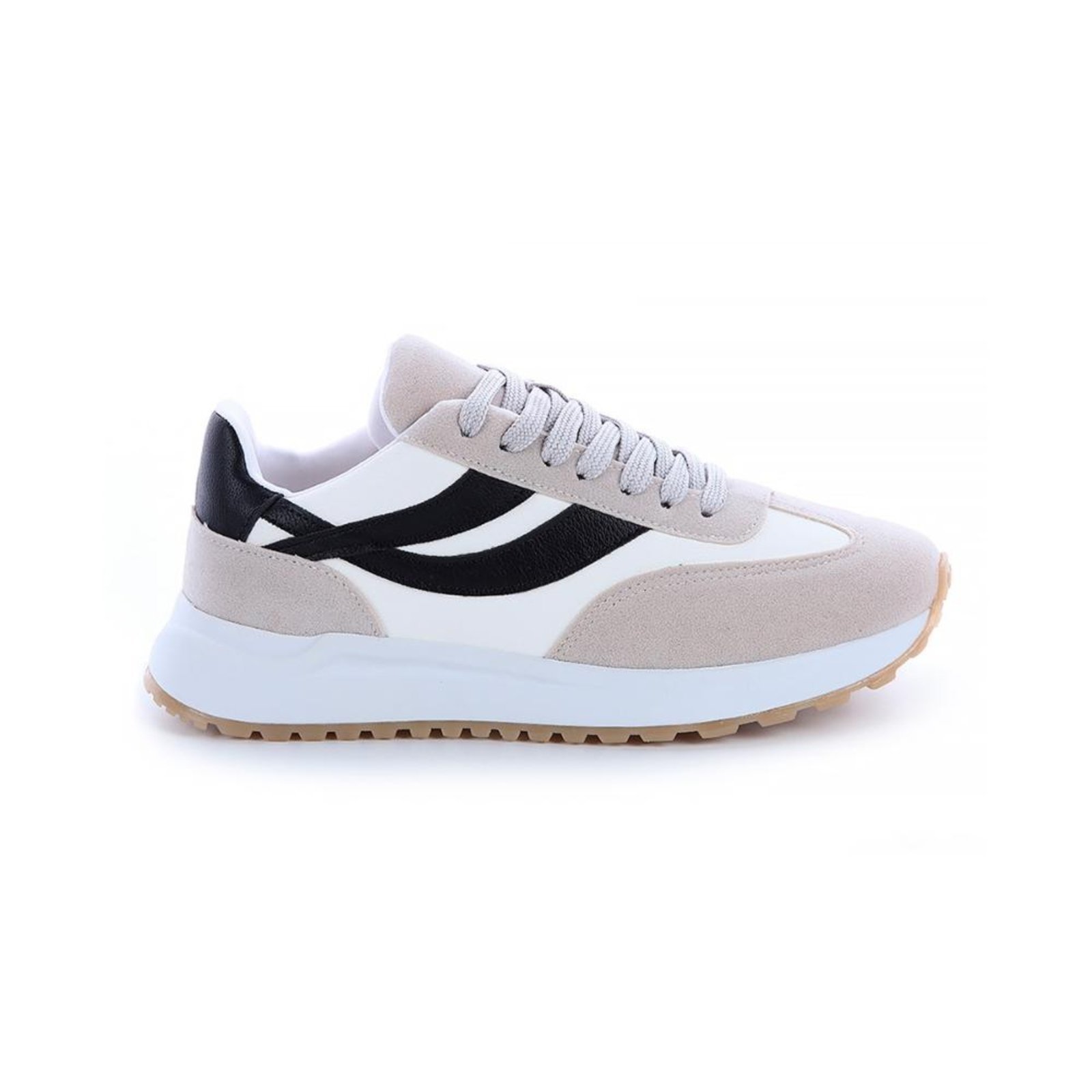 Tênis Feminino Yana Camurça Branco e Cinza Cinza