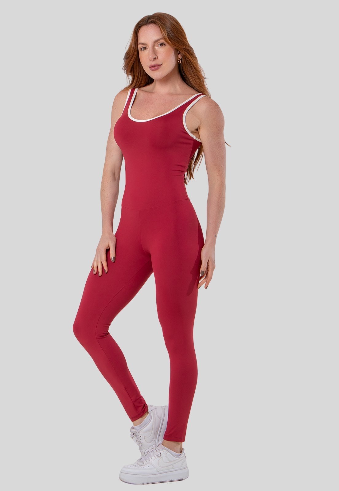 Macacão Feminino Poliamida Fitness Viés Off White Zero Transparência Academia