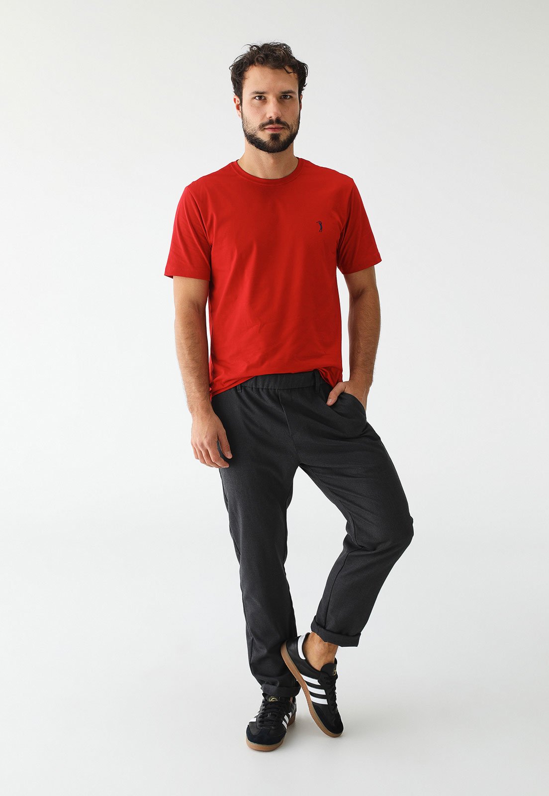 Vista 3 Camiseta Aleatory Reta Mini Icon Vermelha vermelho Aleatory vermelho