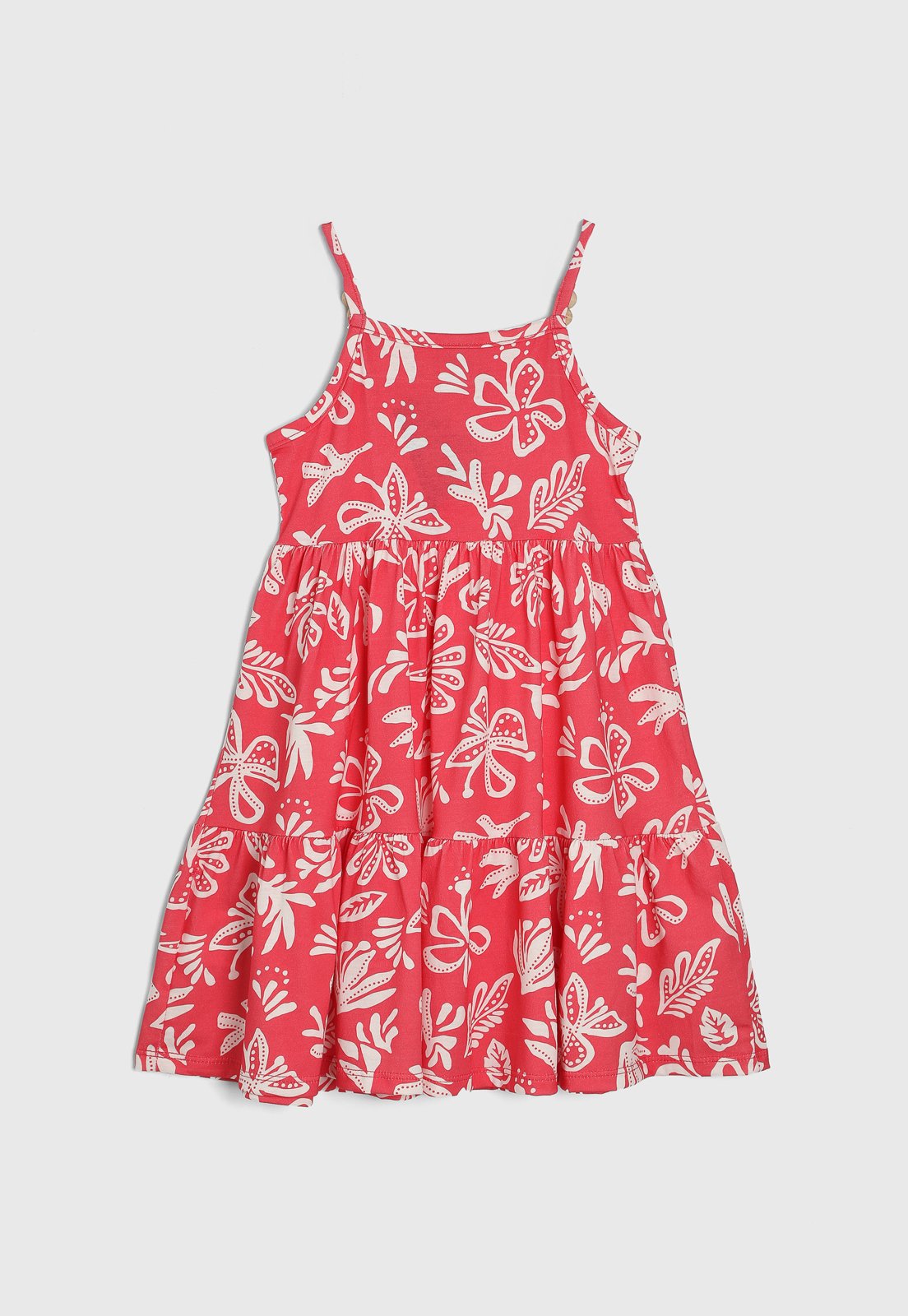 Vista 3 Infantil - Vestido Brandili Estampa Floral Alças Finas rosa Brandili rosa