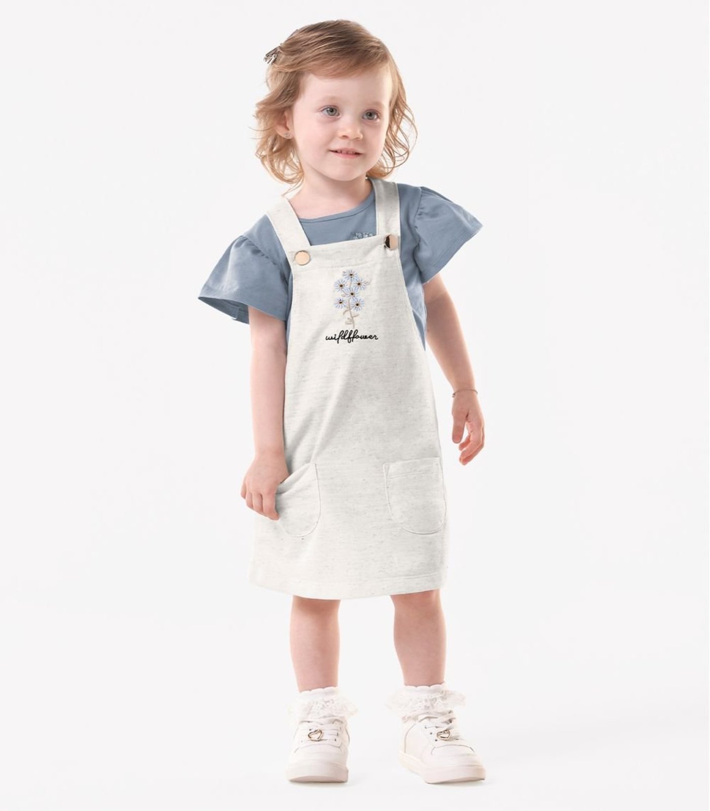 Infantil - Conjunto Blusa Com Salopete Trick Nick Bege