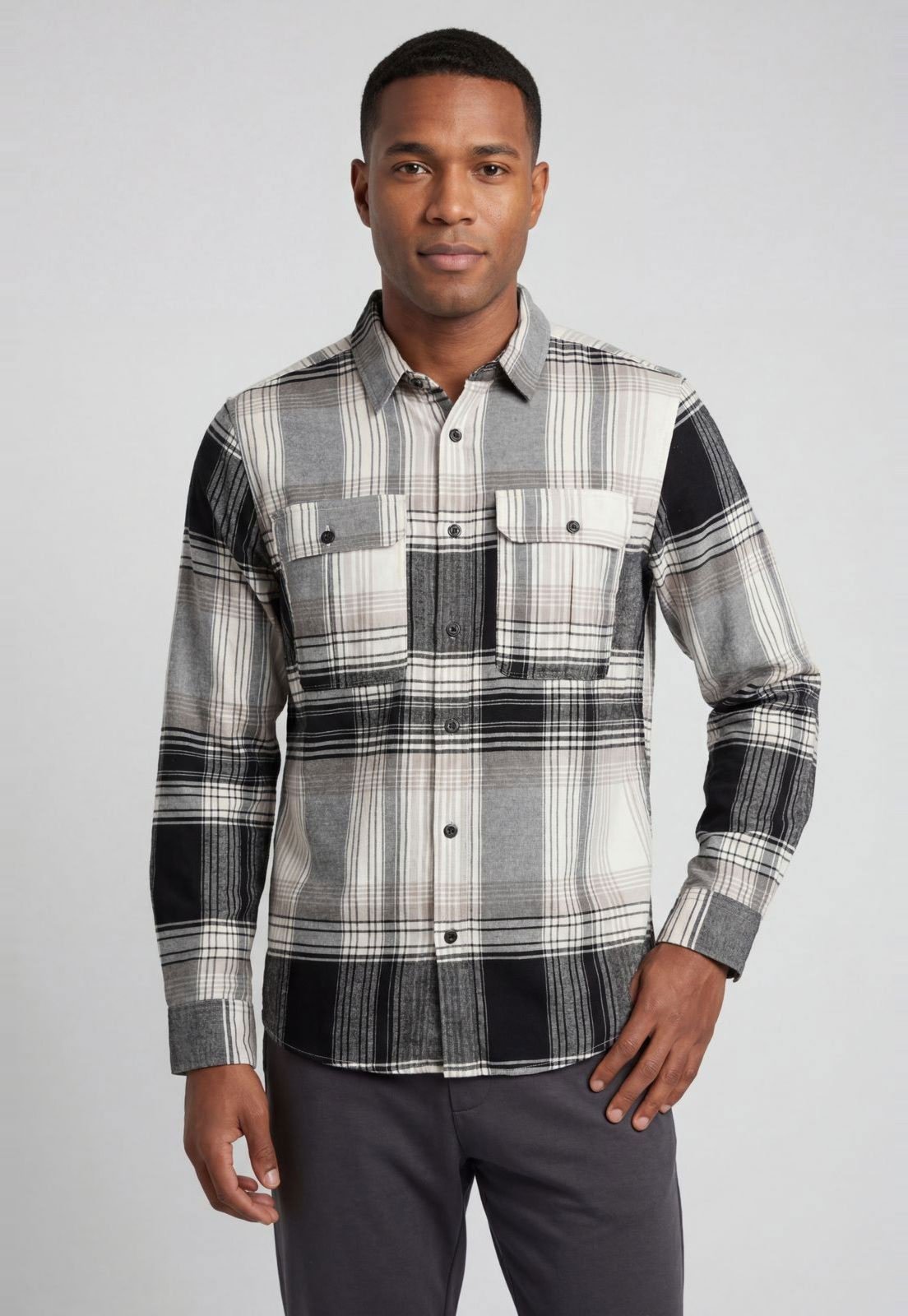 Camisa Masculina Volcom Xadrez Cinza