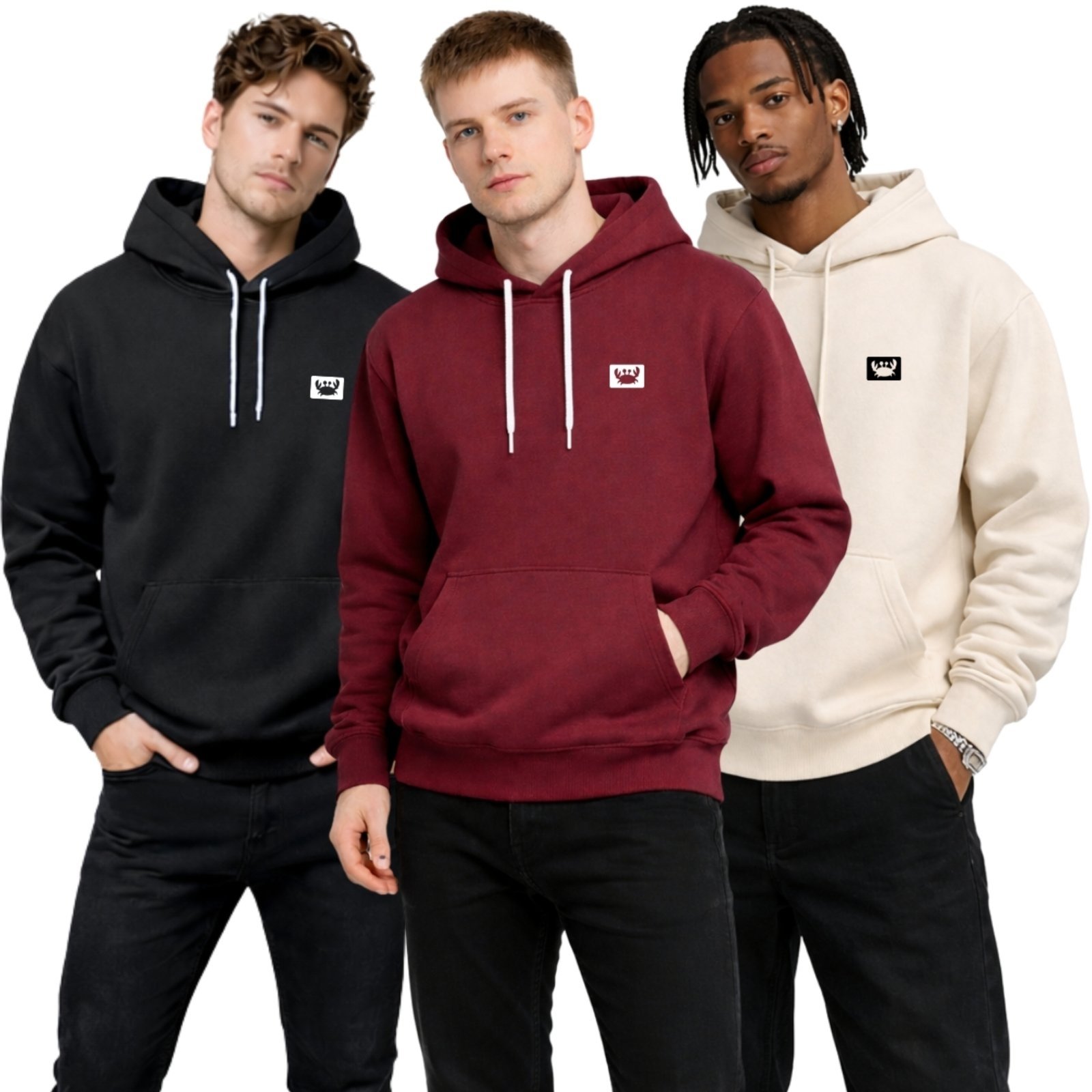 Kit 3 Moletom Modelo Canguru Com Capuz Masculino Estampado Siri