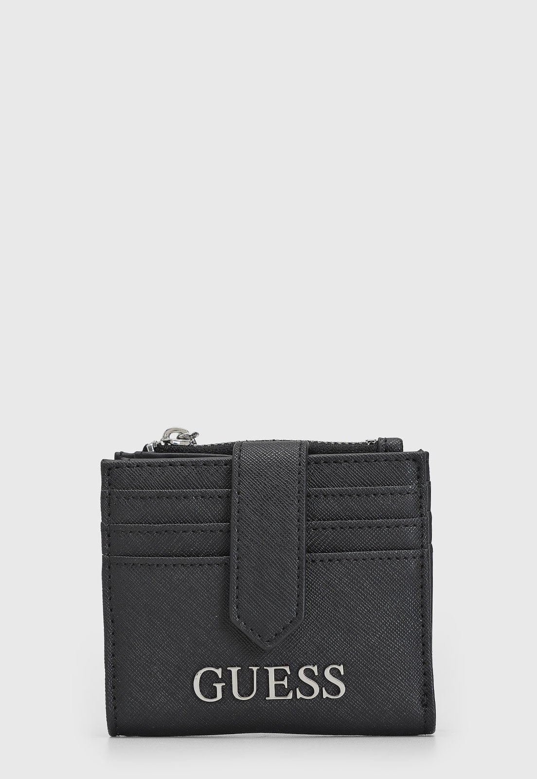 Vista 3 Carteira Feminina Guess Texturizada Preta preto Guess preto