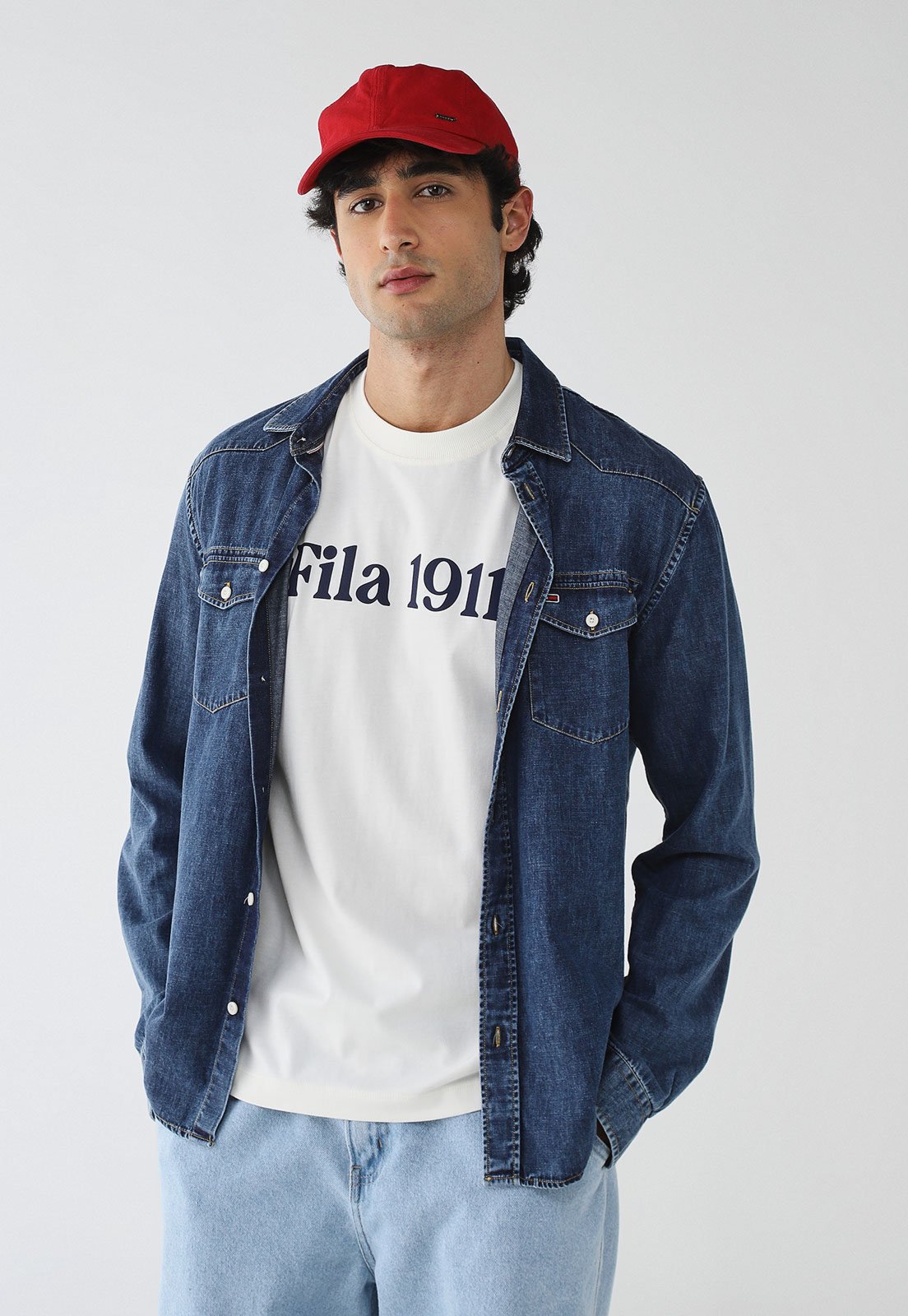 Camiseta Fila Reta Comfort 1911 Off-White