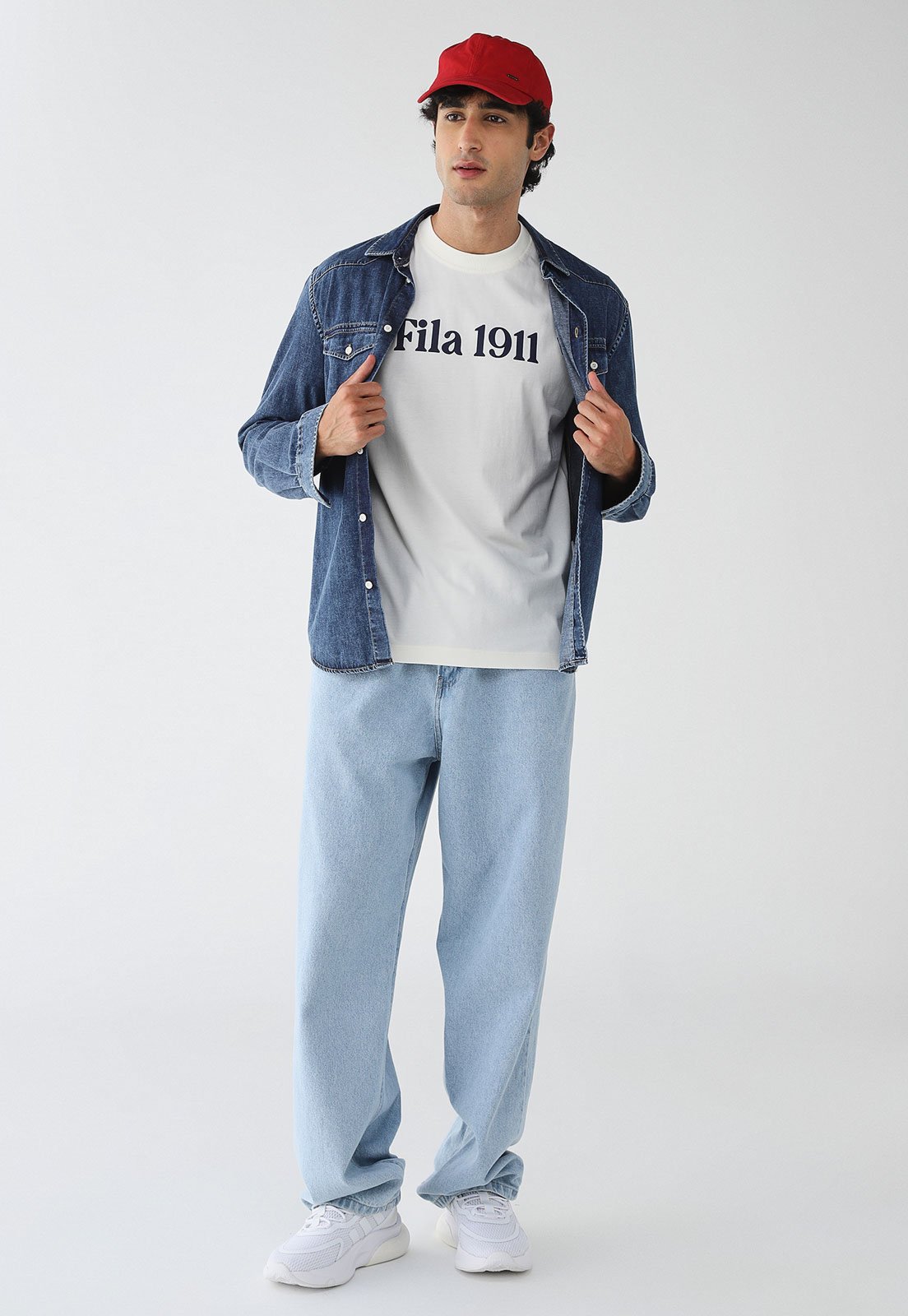 Vista 3 Camiseta Fila Reta Comfort 1911 Off-White off-white white Fila off-white white
