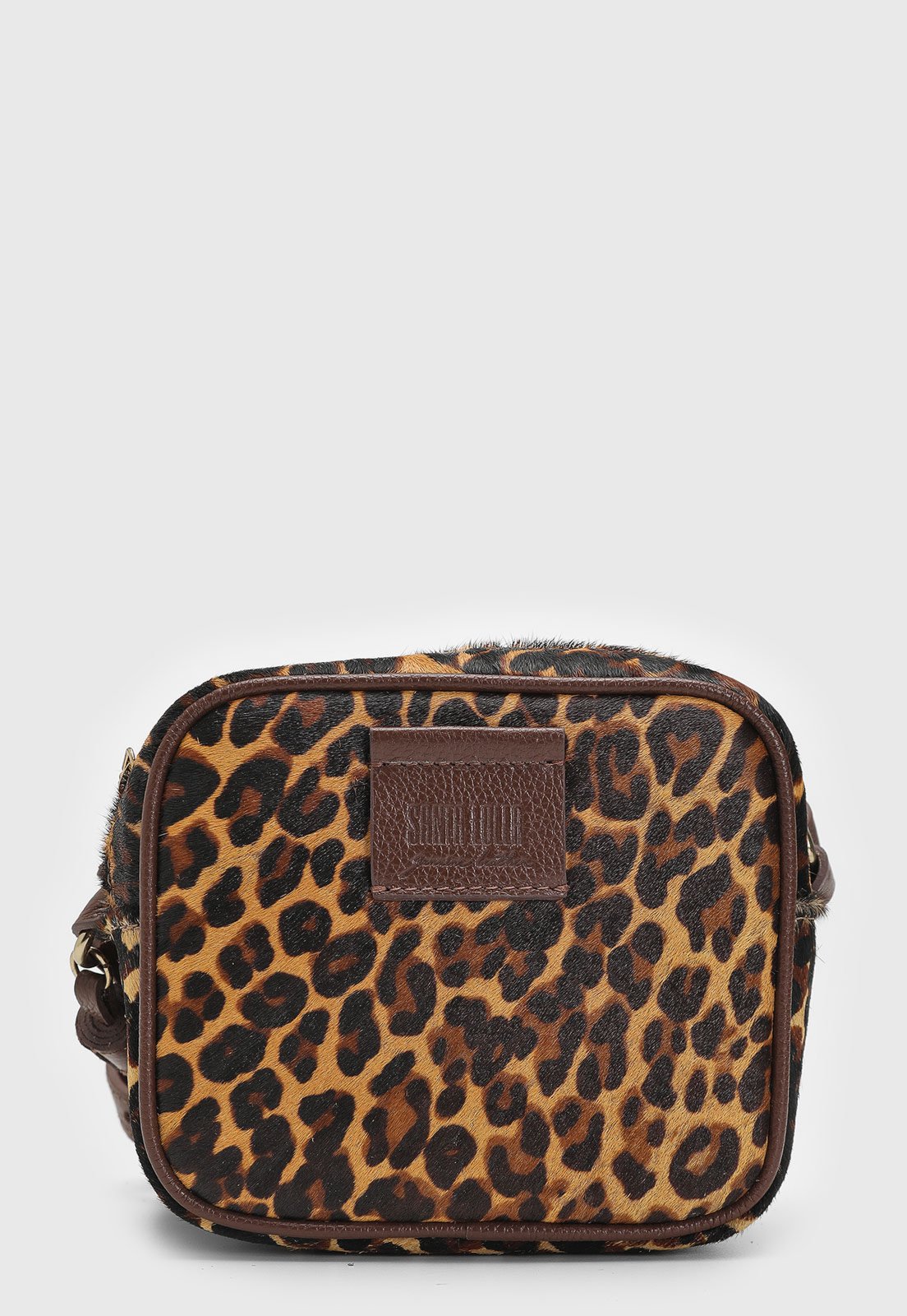Bolsa Transversal Santa Lolla Animal Print Marrom