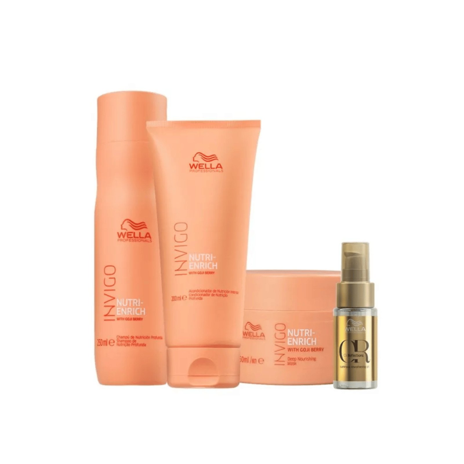 Wella Kit Nutri Enrich Shampoo + Condicionador + Máscara + Oil