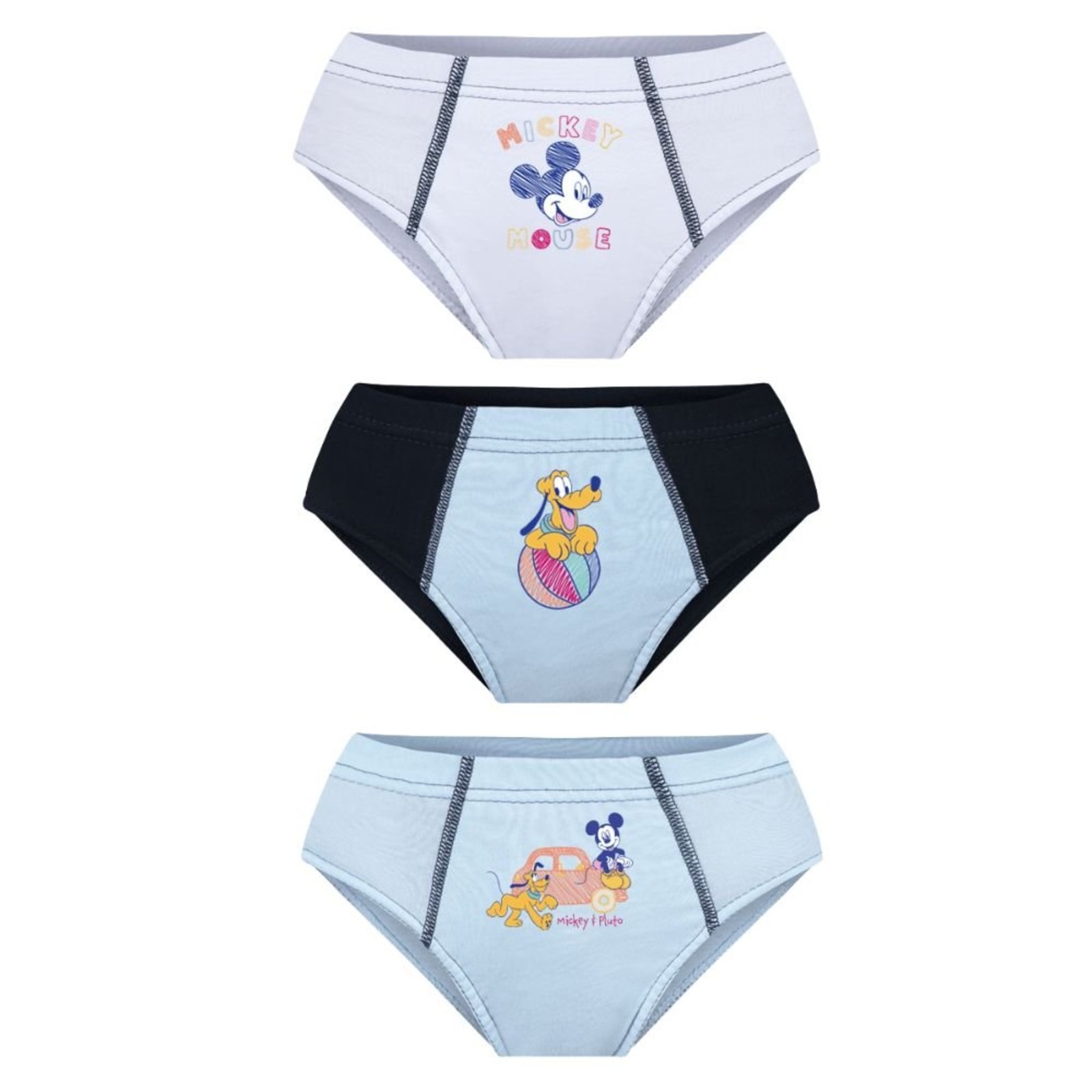 Kit 3 Cueca Slip Mickey Lupo Algodão 111-089