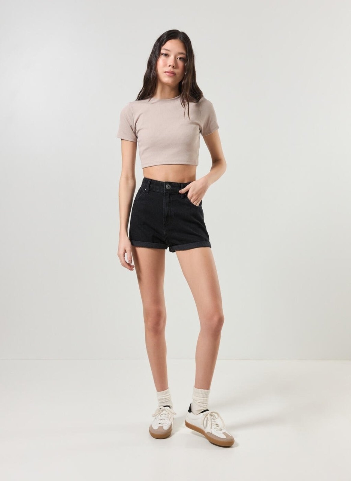 Short Jeans Mom Cintura Com Elástico