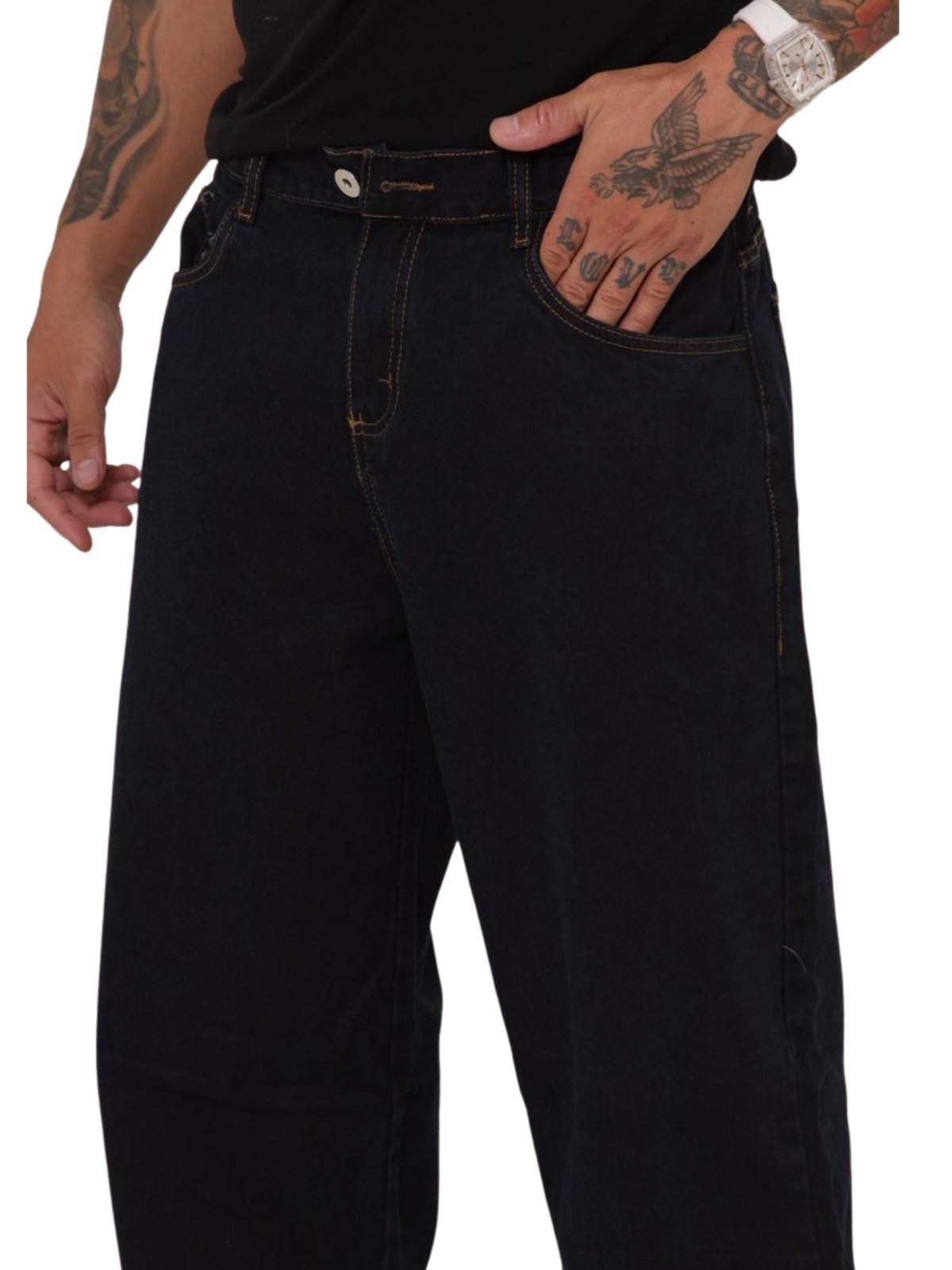 Calça Masculina Jeans Light Balão Larga Jeans Azulão