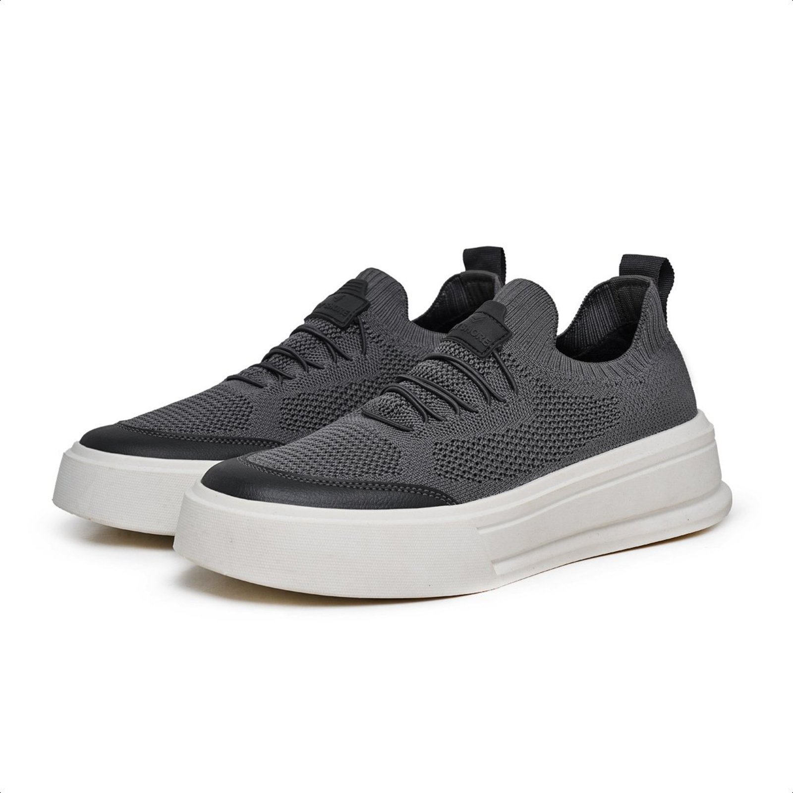 Tênis Knit Masculino Anna Andrade Sapatenis Slip On Elástico Calce Fácil Moderno Grafite