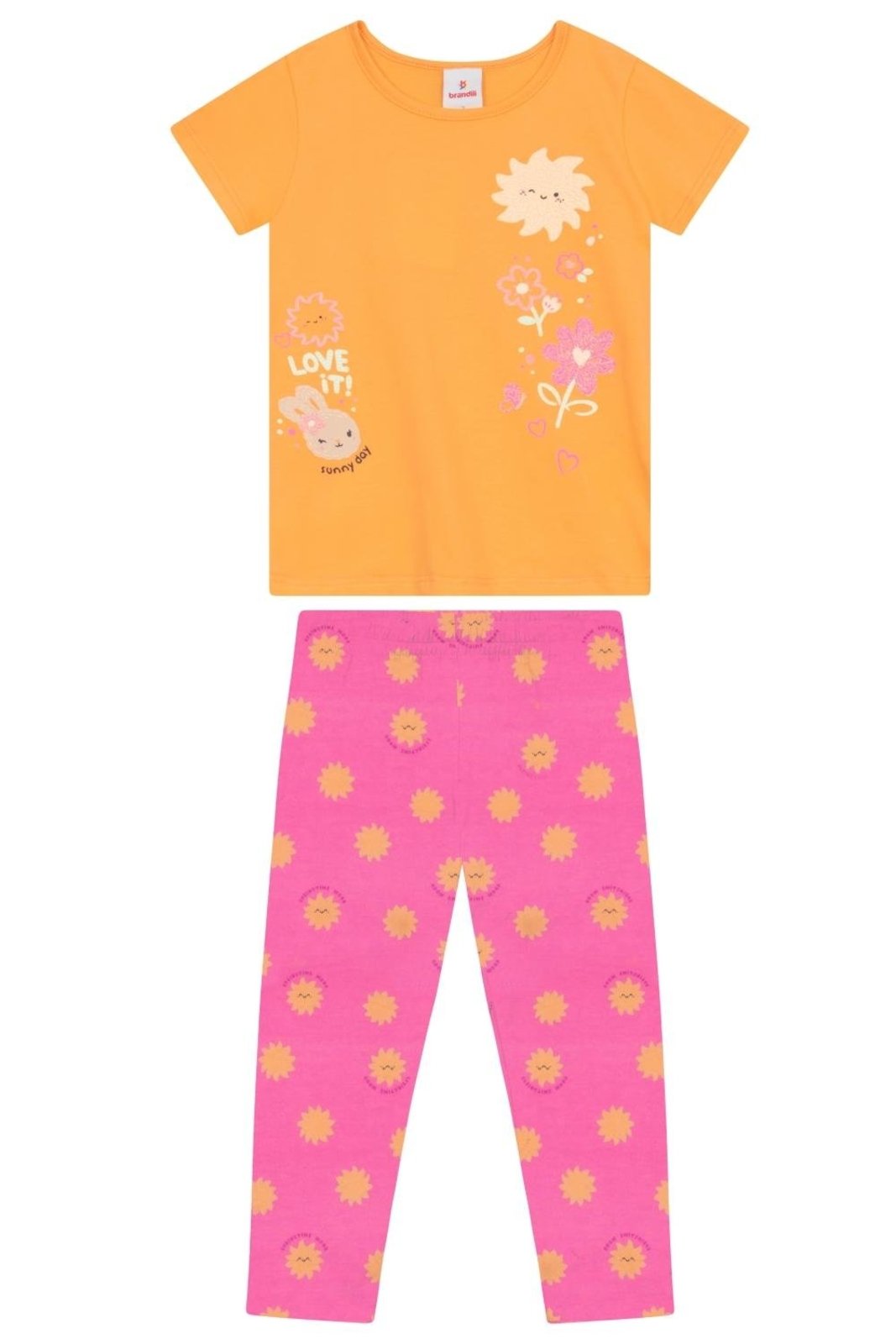 Infantil - Conjunto menina em meia malha Brandili